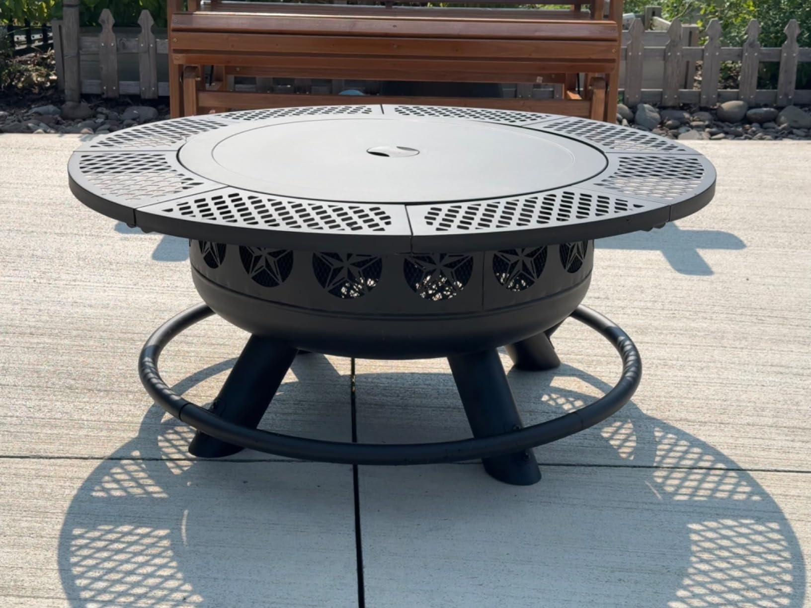 Verdeluxe 47 Inch Outdoor Fire Pit with 2 Grills, Extra Large BBQ Firepits customer photo 1