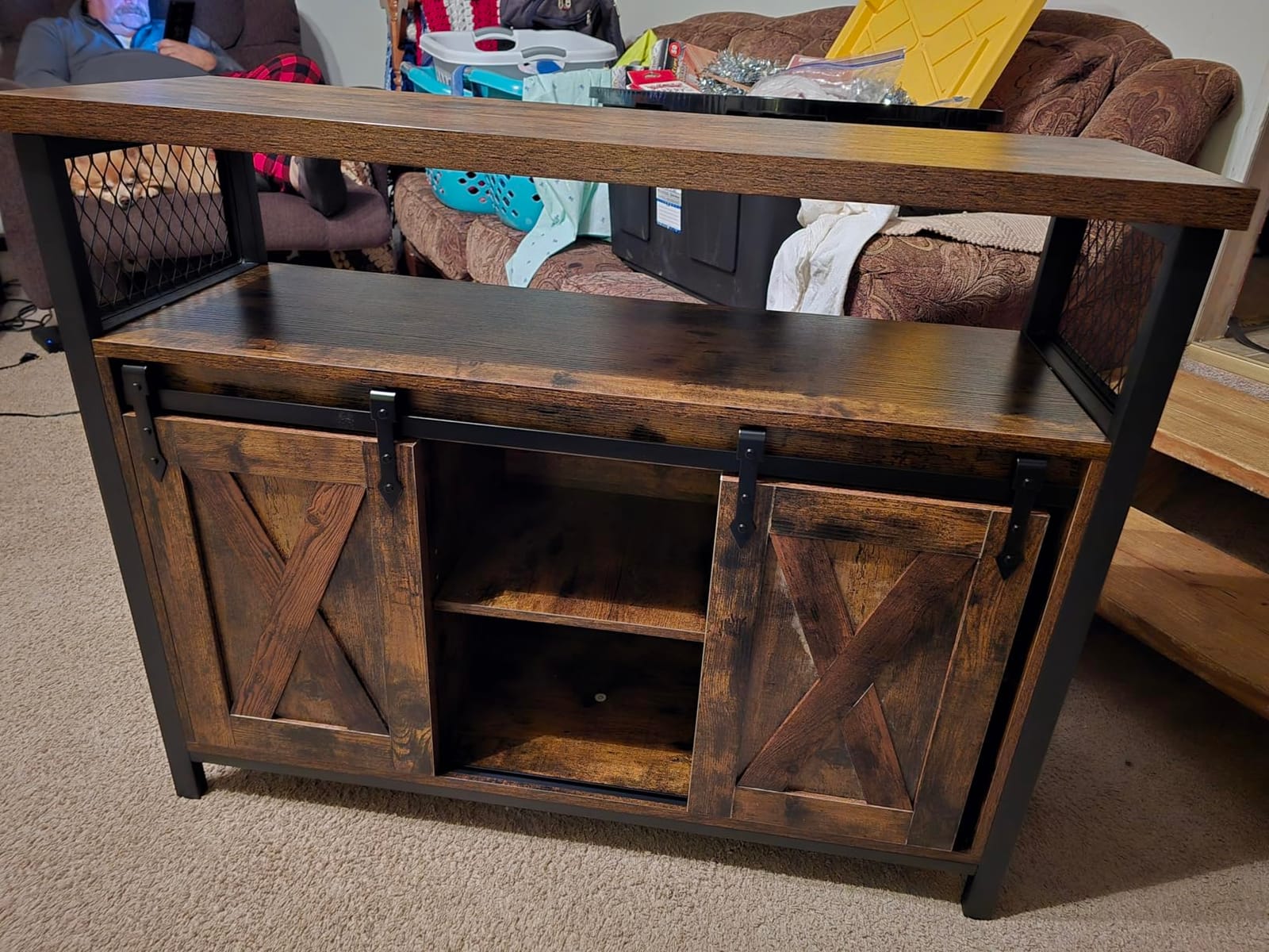 VASAGLE Buffet Cabinet, Coffee Bar with 2 Sliding Barn Doors customer photo 1