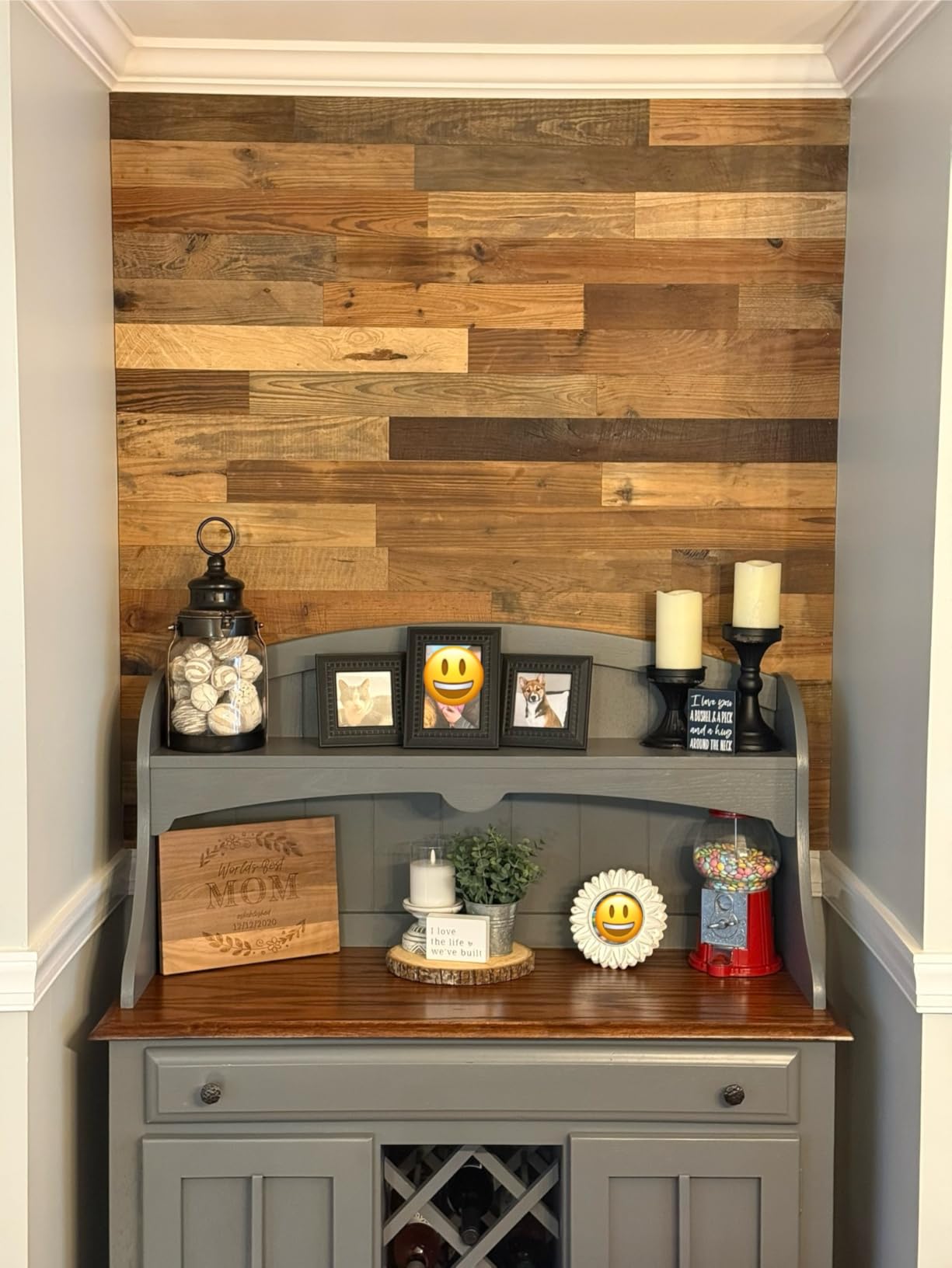 Luxdecor Reclaimed Wood Shiplap Wall Planks, 6