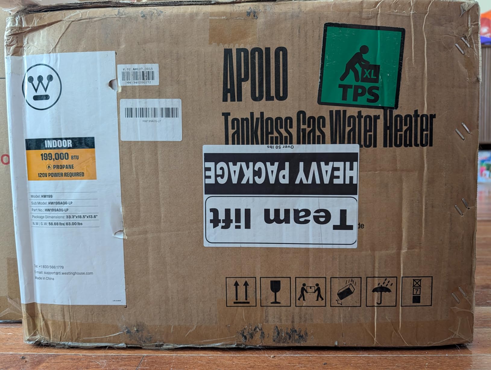Westinghouse Tankless Water Heater Propane Indoor, 7.9 GPM 180,000 BTU | App & Voice Control, ±1°F Temp Stability, Whole House Instant Hot Water Heater for 3-5 Fixtures, Non-Condensing, 26L, LPG customer photo 1