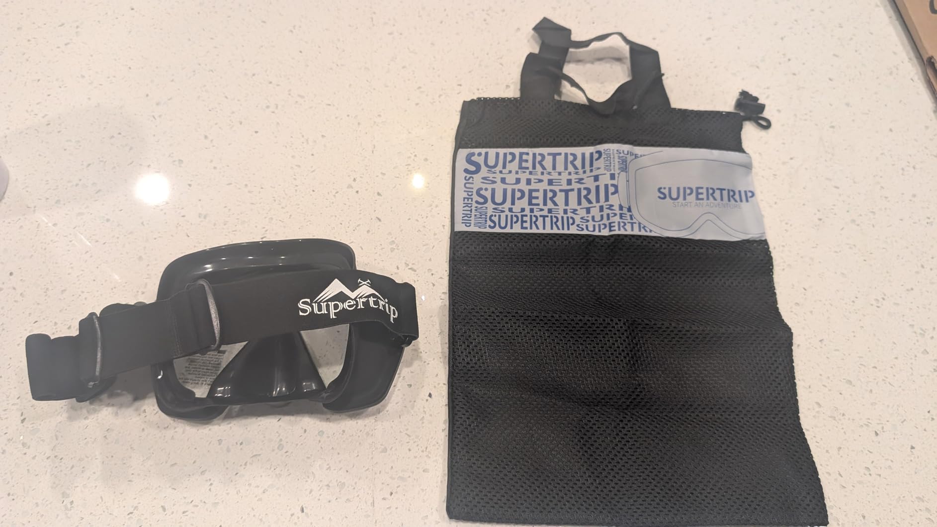 Supertrip Adult Frameless Scuba Diving Mask | Fabric Strap, Tempered Glass Lens, Low Volume for Freediving, Spearfishing, Snorkeling customer photo 1