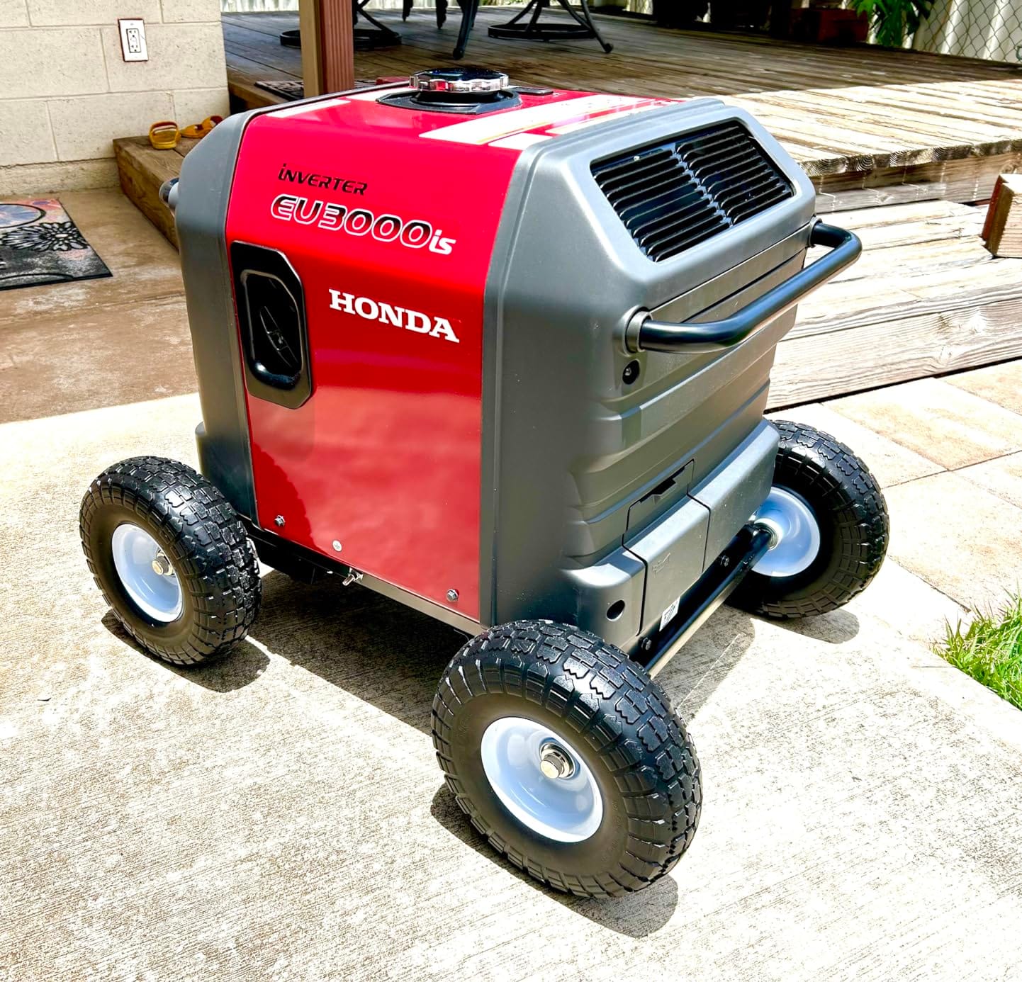 All Terrain Wheel Kit - fits Honda EU3000is Generator, Solid Never Flat Tires (White Wheels) customer photo 2