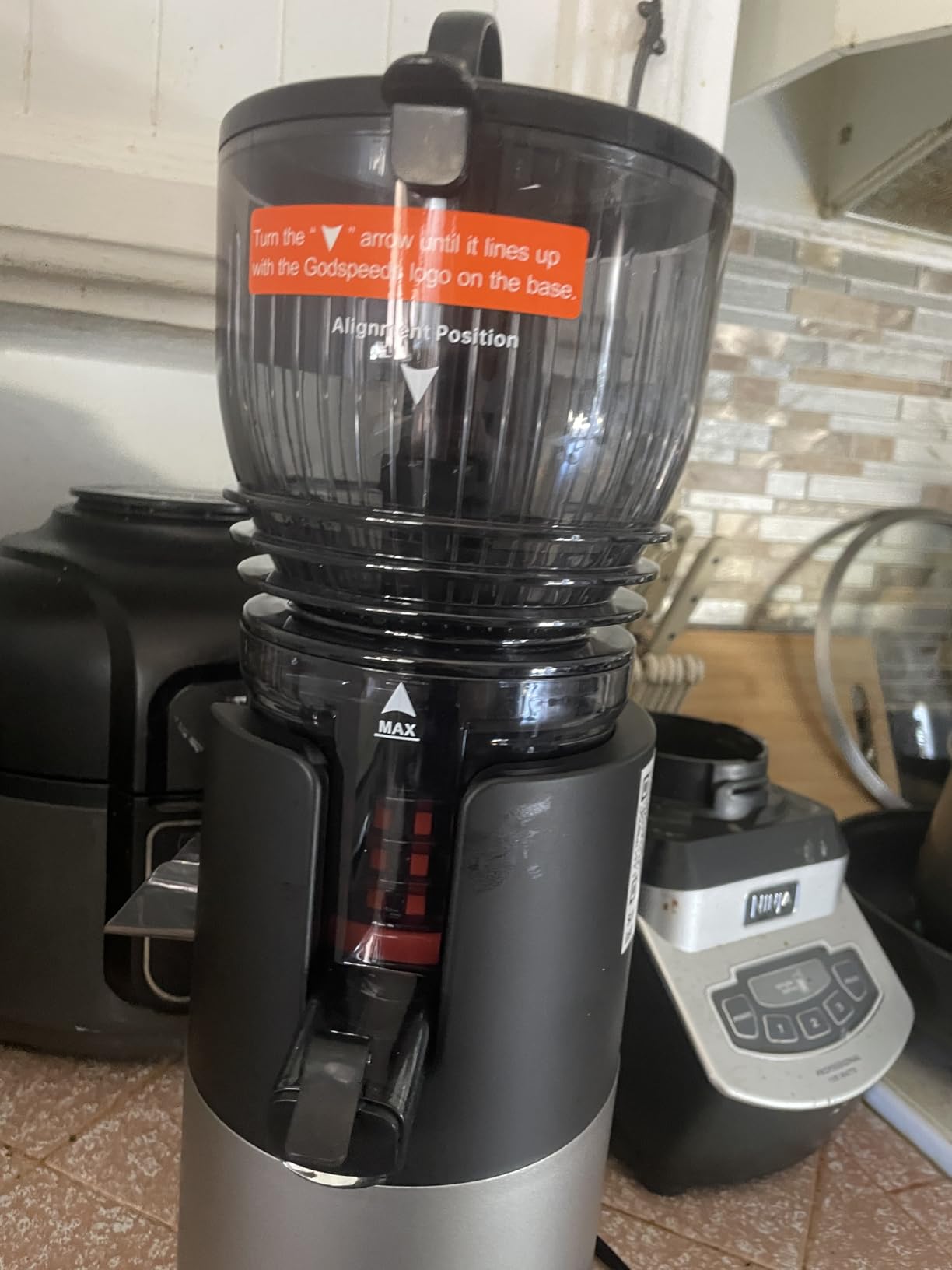 Godspeeds 6-inch Chute Cold Press Juicer Machine | Whole-fruit slow juicer cuts prep time & high juice yield & Quick-release parts for easy cleanup, 10-year warranty customer photo 2