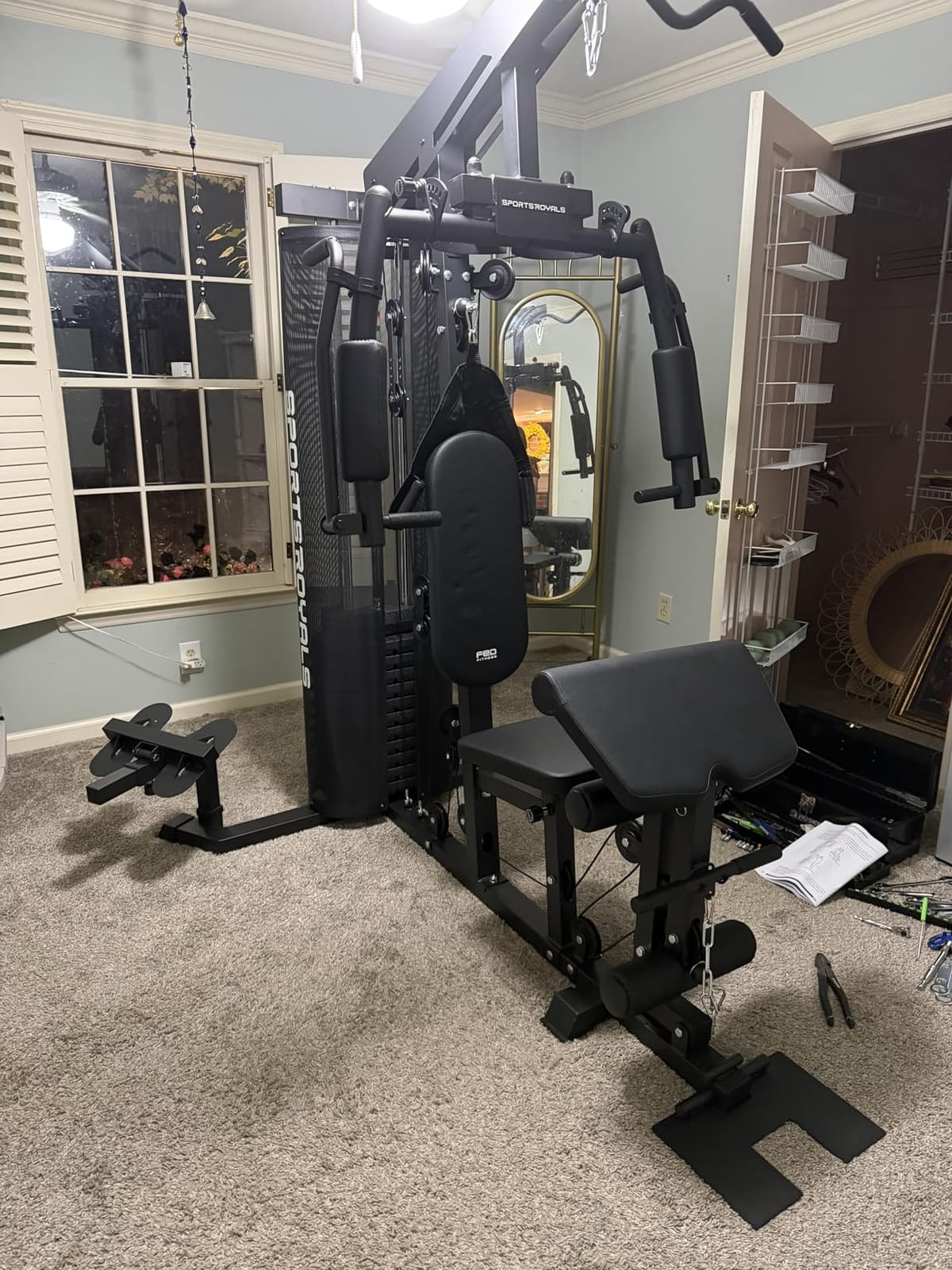 SPORTSROYALS Home Gym, Multifunctional Workout Station with Leg Press | 150LBS Weight Stack Full Body Workout Equipment for Home Exercise Fitness Strength Training customer photo 1