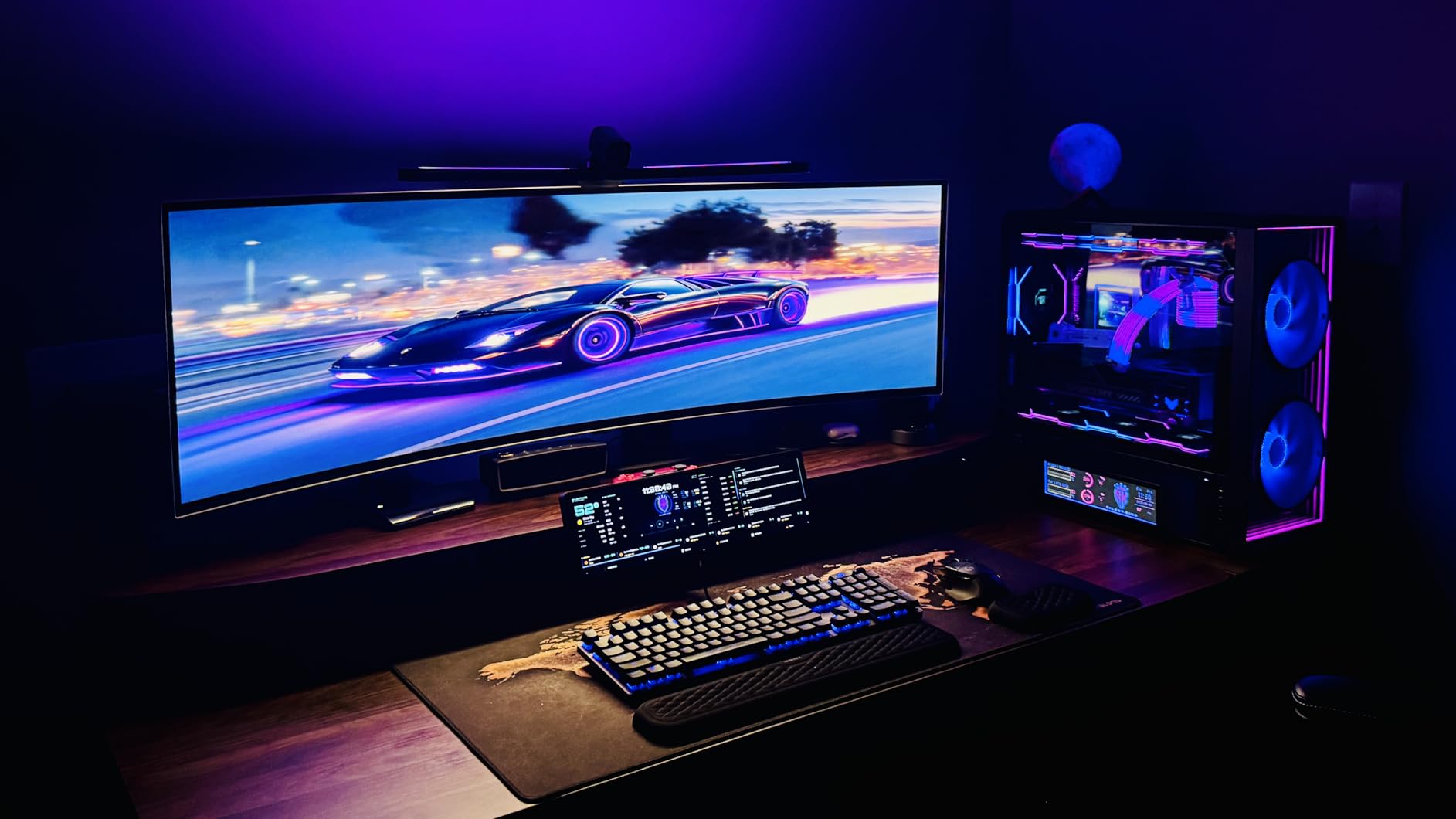 Quntis Curved Monitor Light Bar 15 RGB Backlight for 34+ Inch Screens, Computer Bar Lights Foldable Dual Light with Color Temperature Brightness Stepless Dimming, No Glare Desk Lamp for Home Office Gaming customer photo 1