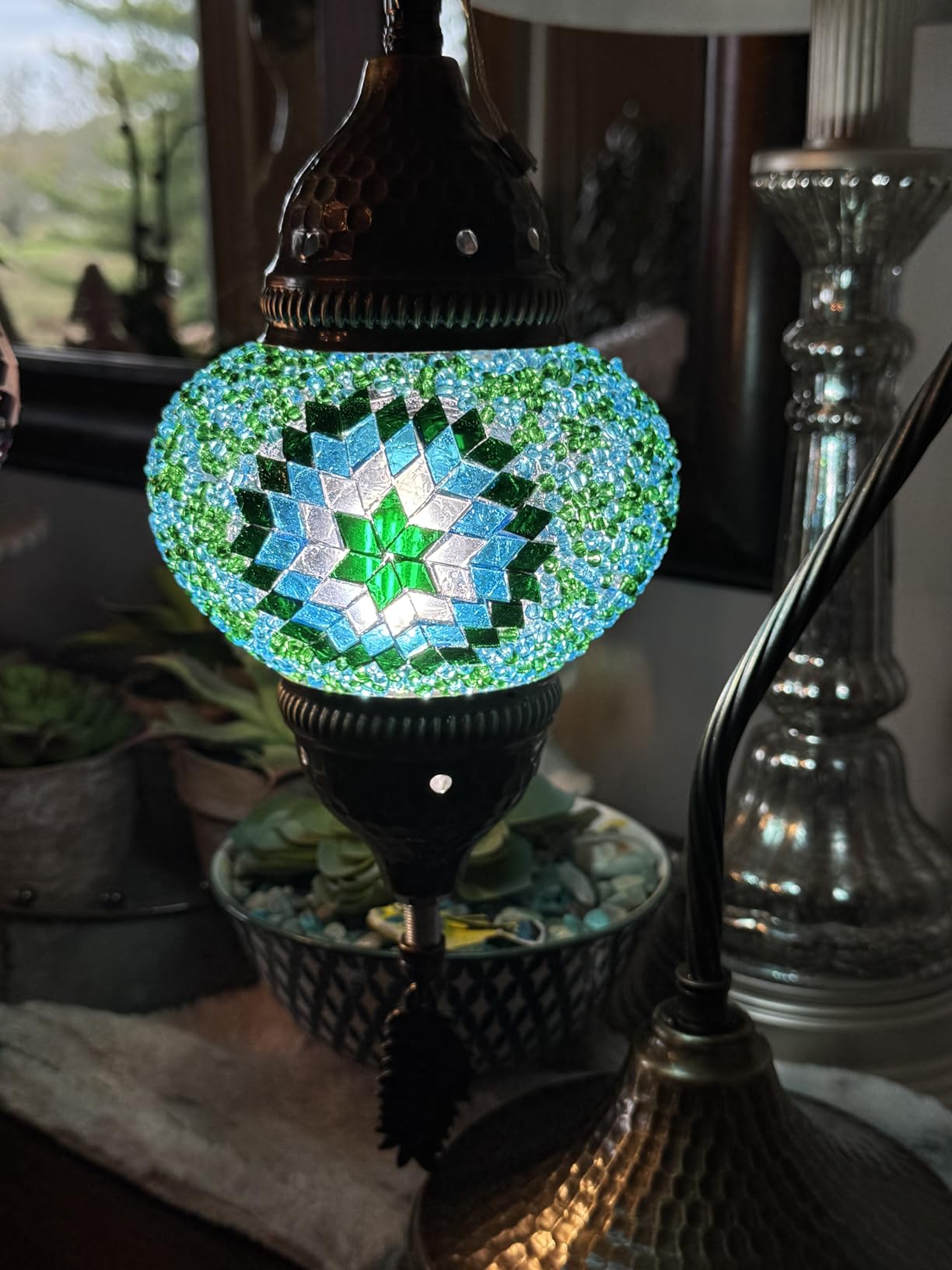 DEMMEX DIY Turkish Moroccan Mosaic Lamp Making Kit – Beginner Friendly Mosaic Art & Craft Project Kit for Adults & Teens – No Grout/Plaster Needed – Fun, Easy, No Experience Required customer photo 1