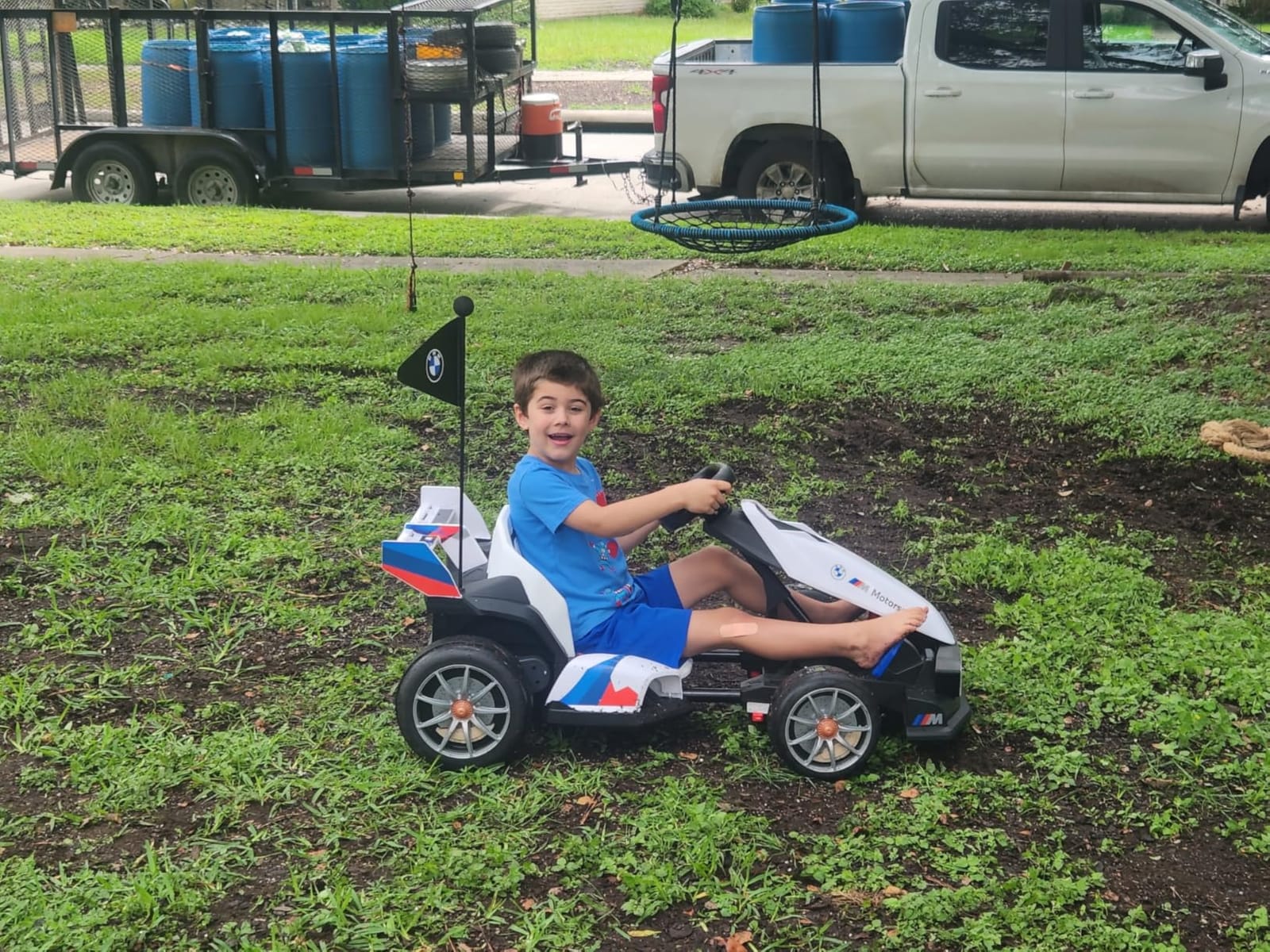Wanan 36V Electric Go Kart with Adjustable Seat, Licensed BMW Drift Kart with Dual Motors, Crazy Go Cart for Kids Ages 6-12, LED Lights, Drift Mode and 2 Speed (White) customer photo 2