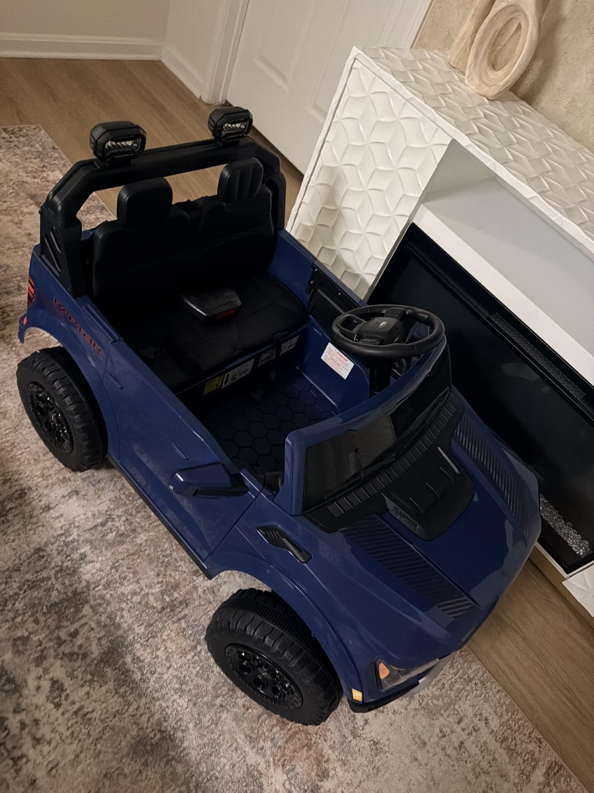 First Ride On 24V Ride on Toys for Big Kids, Licensed Ford F-150 Raptor 2 Seater Ride on Car w/Remote Control, Electric Car w/Power Pedal & Durable Wheels, LED Lights, Music, Metal Suspension (Black) customer photo 1