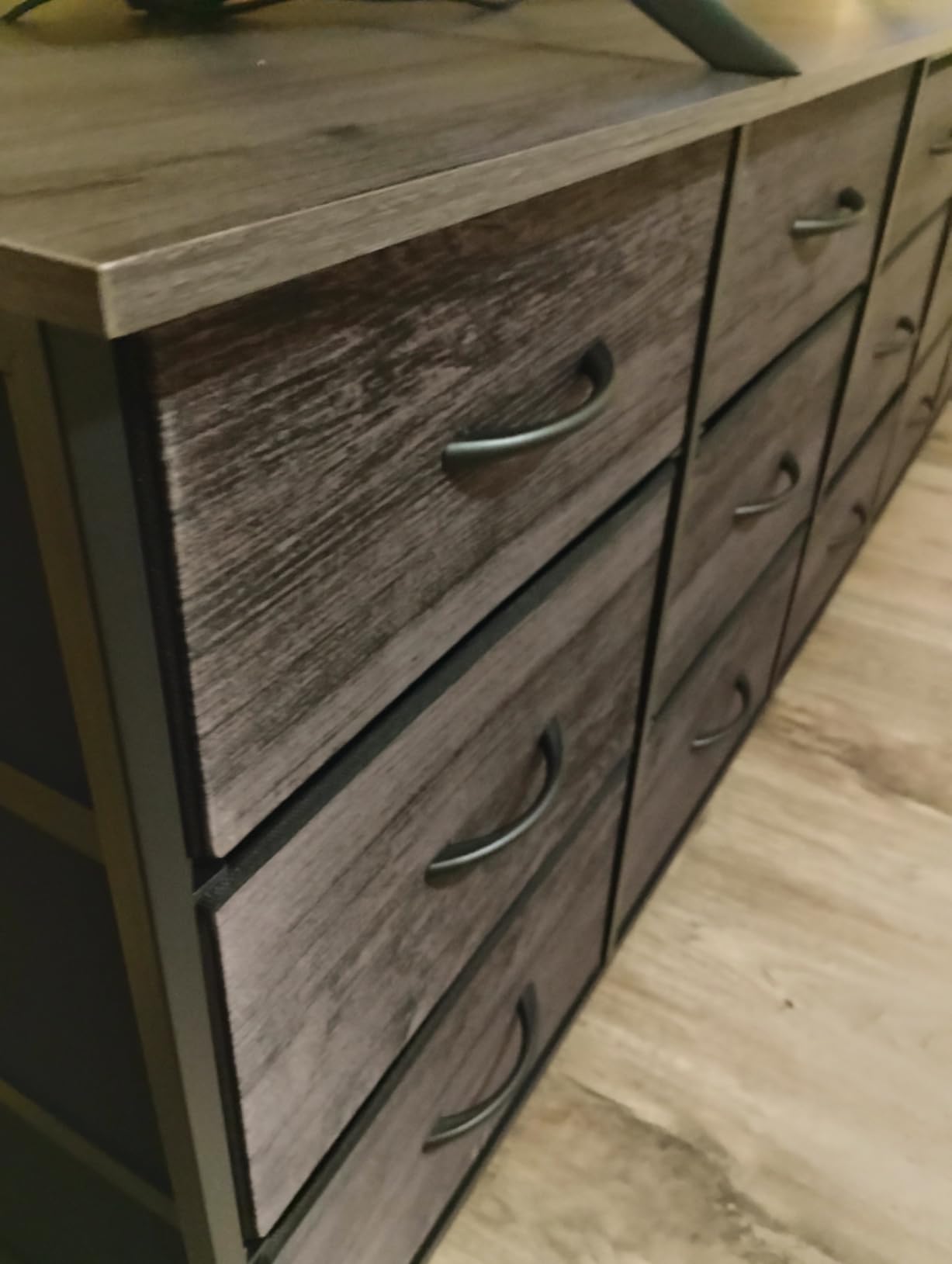 Huuger 78.7 inch Long Dresser for Bedroom, 15 Drawer Fabric Dresser for Closet, Large TV Stand for 65, 75, 85 inch TV, Wide Chest of Drawer with Storage, Rustic Brown customer photo 1
