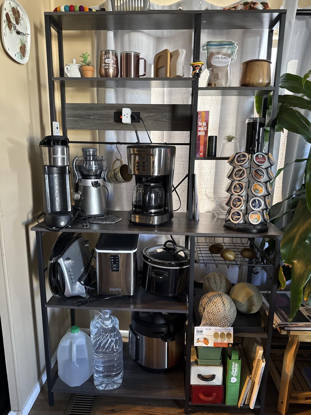 SUPERJARE Large Bakers Rack with Power Outlets, 47.2 Inches Microwave Stand customer photo 2