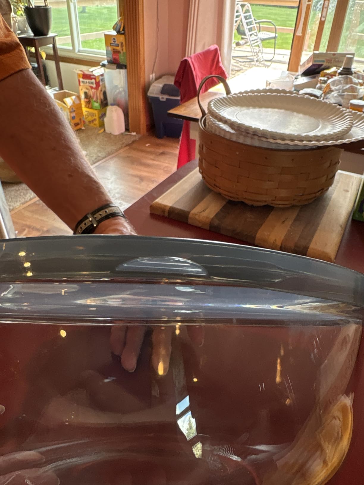 Large Glass Mixing Bowl with Lid,6.3 Quart Thickened Bowl Edges customer photo 2