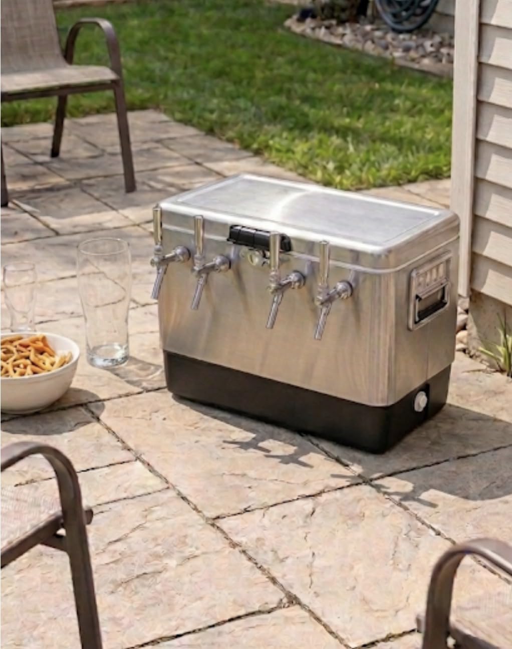 Stainless Steel Draft Beer Portable Kegerator Jockey Box Cooler with 4 Taps (steel1) customer photo 2