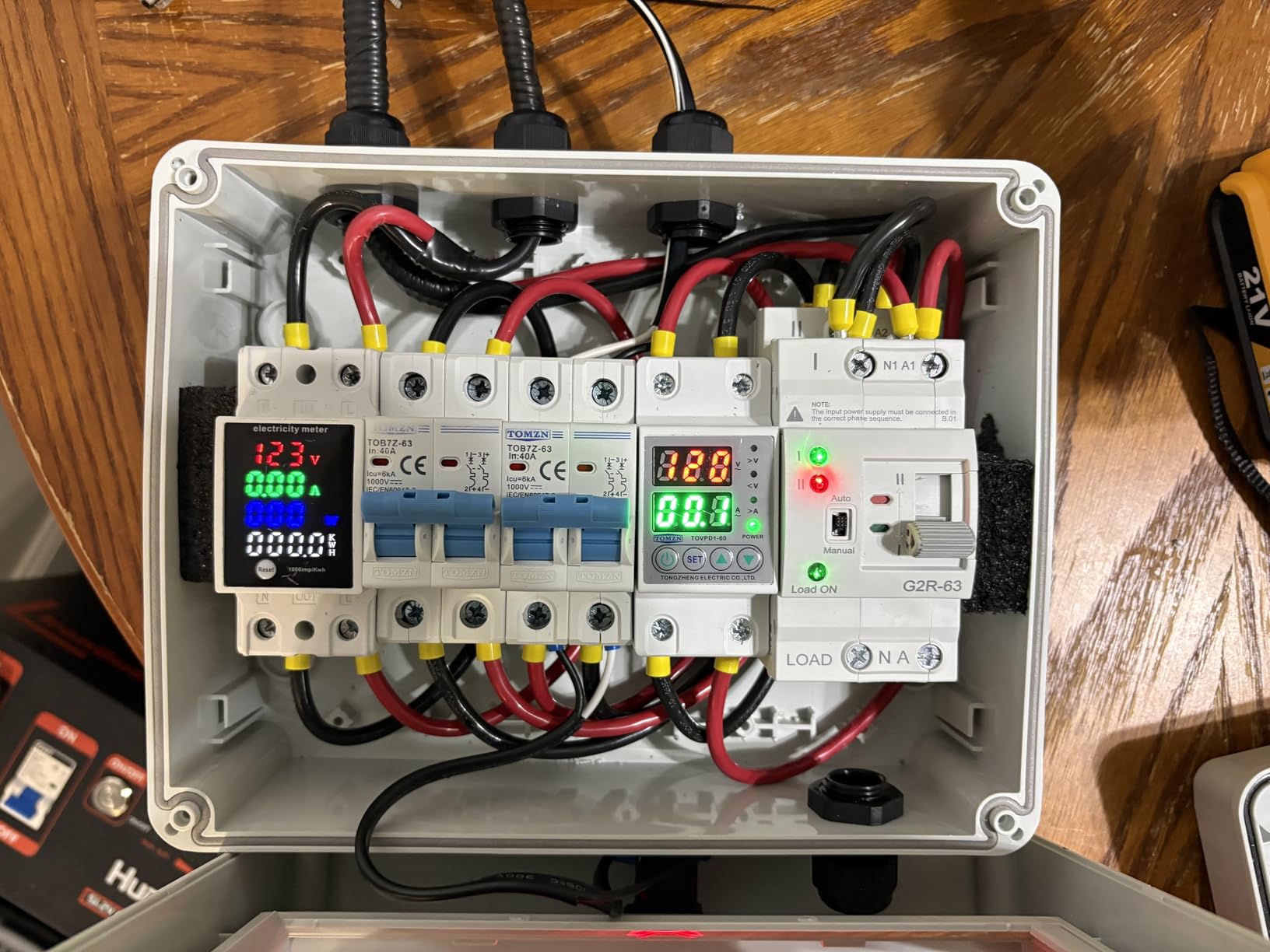 63Amp 110V AC Mini ATS Automatic/Manual Transfer Switch, 2Pole G2R Solar Auto Dual Power Changeover Switch for Home, Din Rail Mounted 50/60Hz CE Certified for Rv, Lv, Cn Public/Backup Power customer photo 1