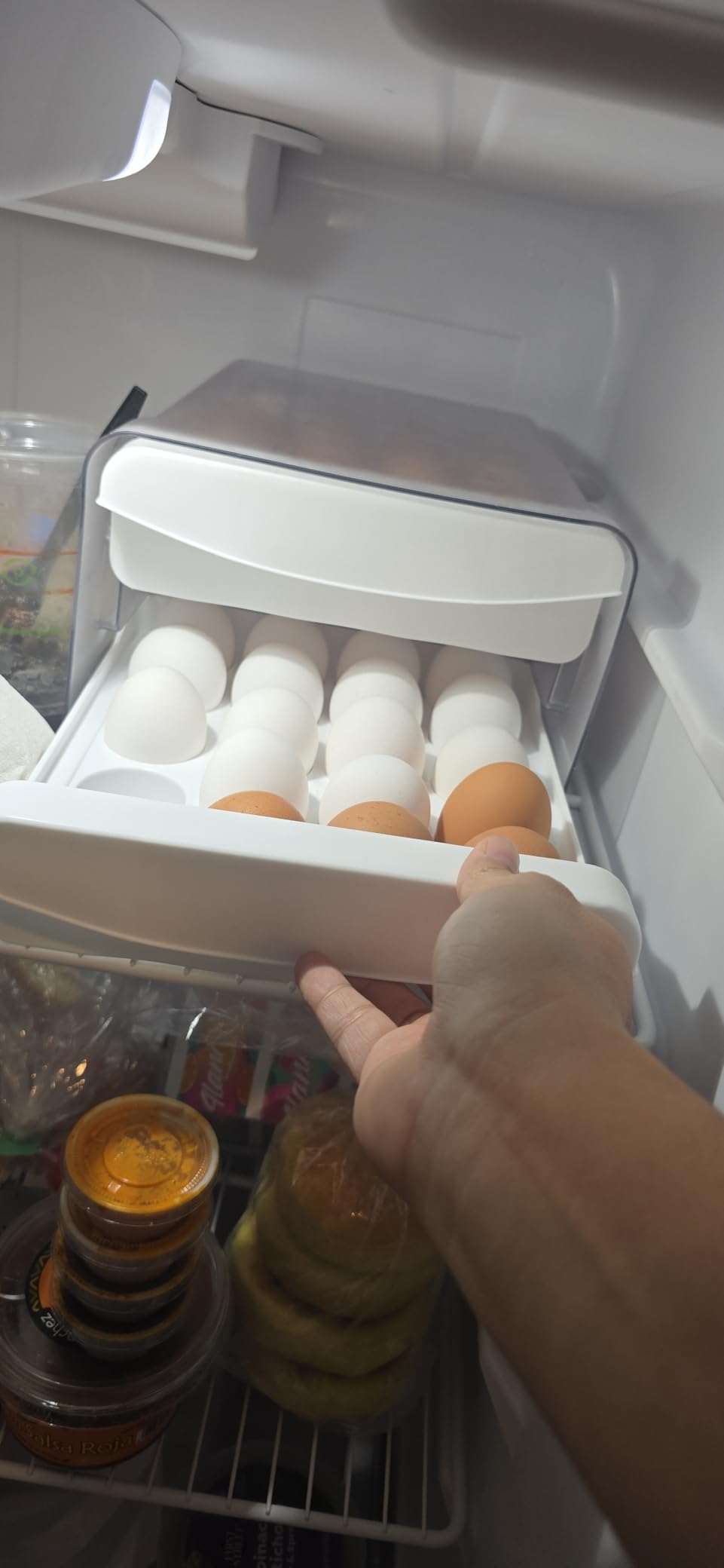 Egg Holder for Fridge, 40-Egg Refrigerator Organizer with Drawers | Egg Storage for Refrigerator, Clear Egg Container, 2-Tier Egg Tray for Fridge, Stackable Lid, BPA-free PET and PP customer photo 1
