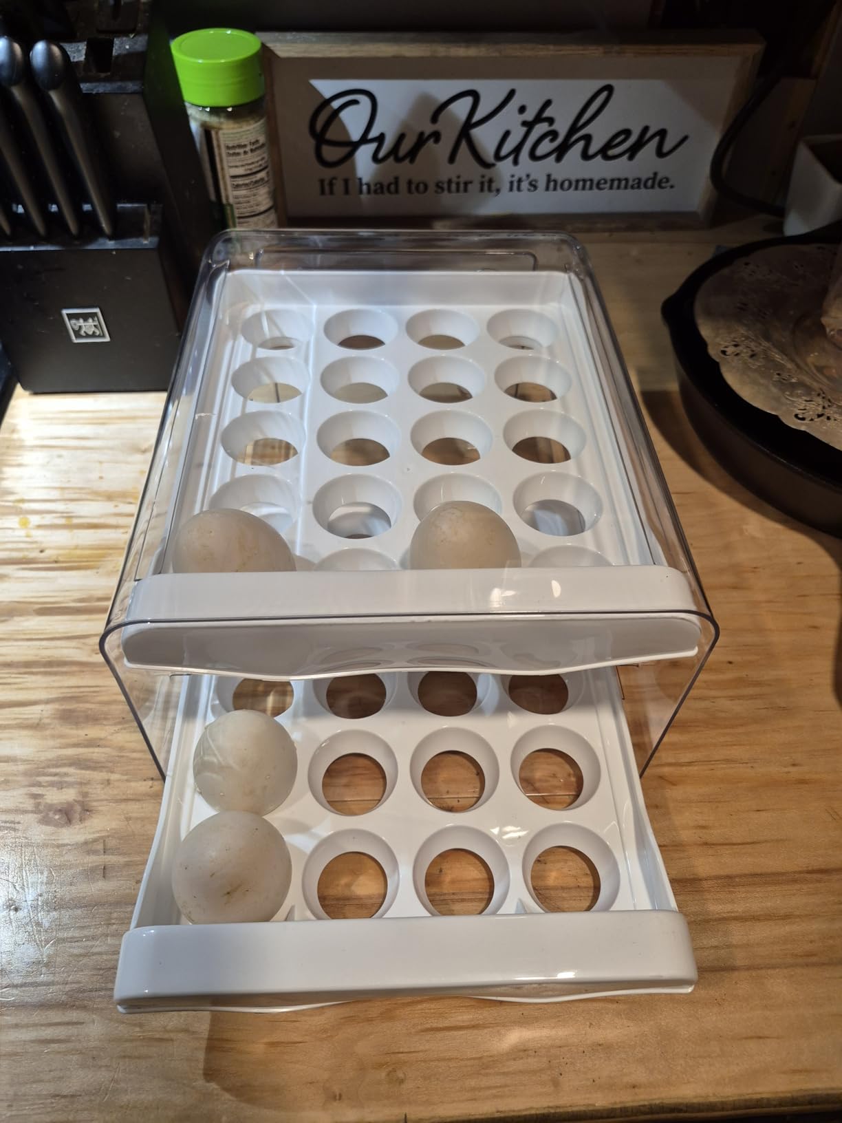 Egg Holder for Fridge, 40-Egg Refrigerator Organizer with Drawers | Egg Storage for Refrigerator, Clear Egg Container, 2-Tier Egg Tray for Fridge, Stackable Lid, BPA-free PET and PP customer photo 2