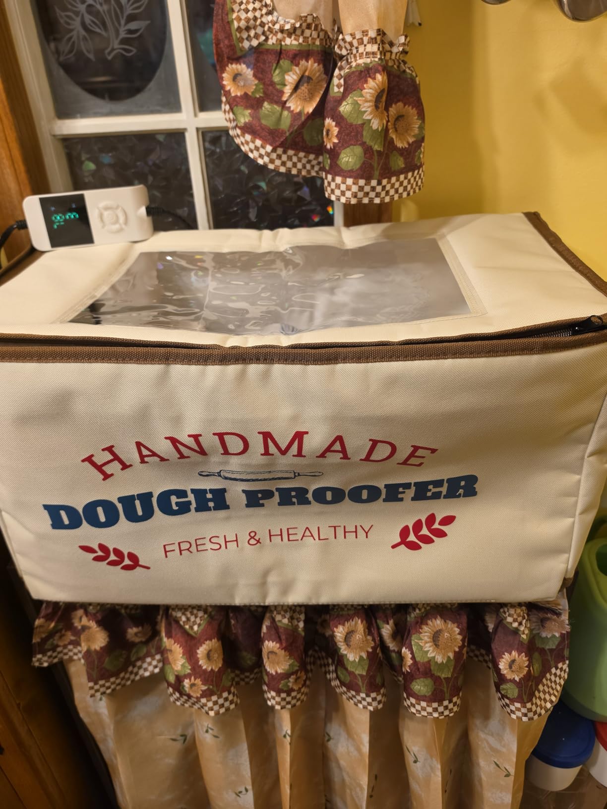 Extra Large Dough Proofing Box 50-130°F, 3-Sided Heat 24H Timer | Extra-large foldable proofing box includes 3-sided heat, 50-130°F control, beep alert and storage bag for dough and seedlings customer photo 2