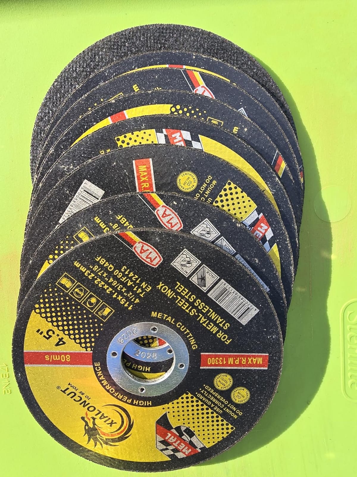 4 1/2 Cut Off Wheel Angle Grinder Cutting Disc for Metal & Stainless Steel, Max 13,300 RPM, 0.045