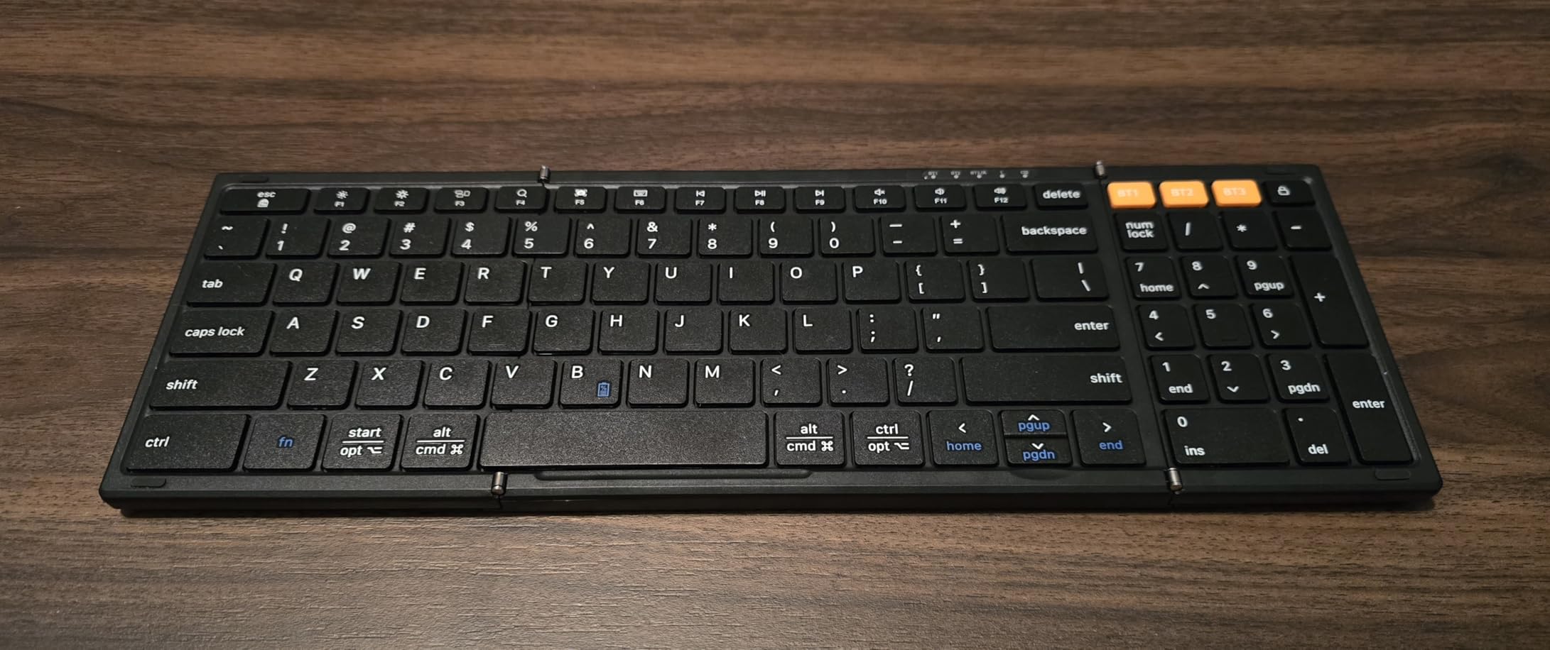 OMOTON Foldable Keyboard for Travel, Full Size with Number Pad, Black | BK002, Bluetooth 3-device Switching for iPad/iPhone/Tablet/Laptop/Mac, Rechargeable, Folding Portable for Travel Remote Work customer photo 1