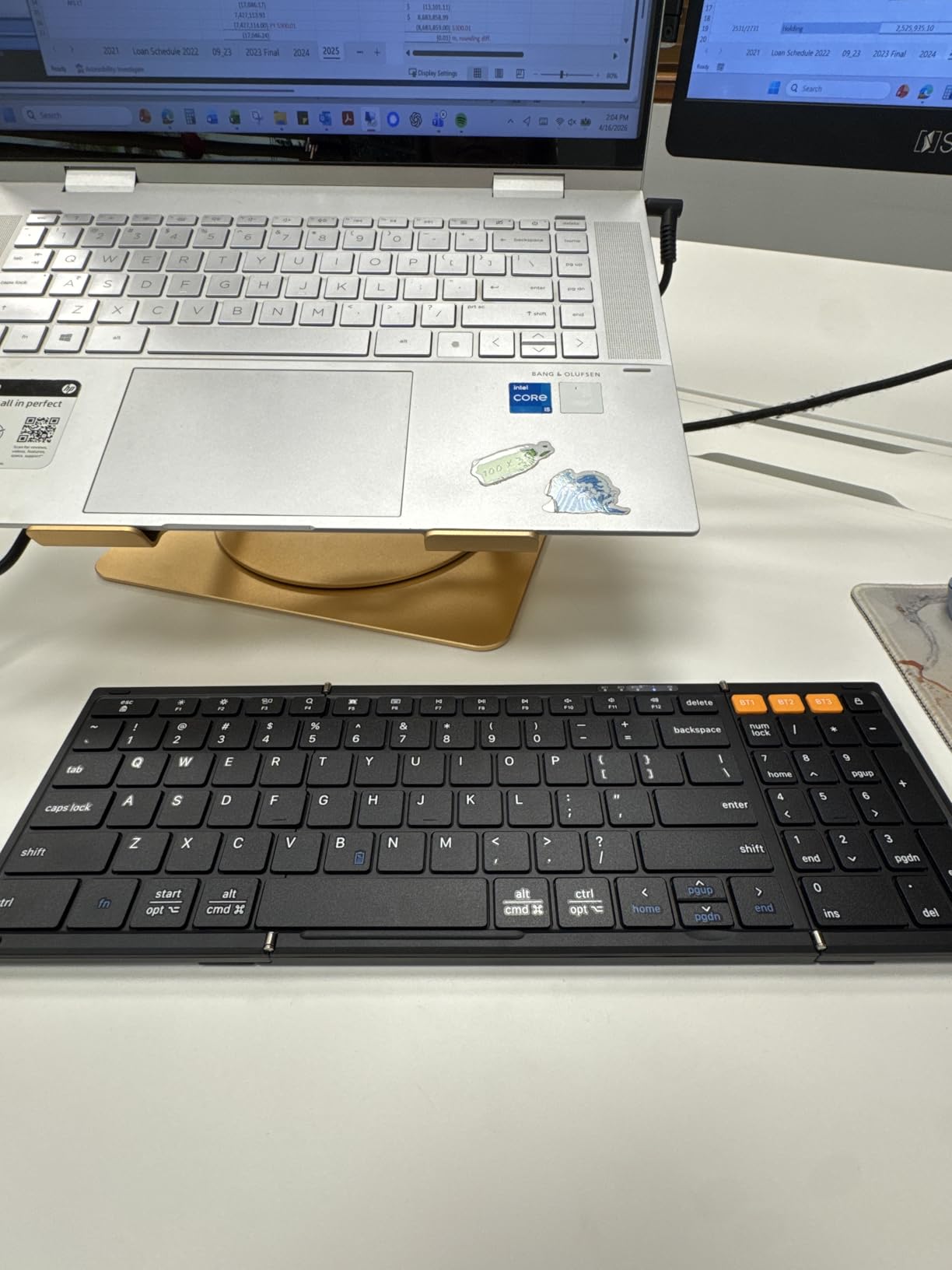 OMOTON Foldable Keyboard for Travel, Full Size with Number Pad, Black | BK002, Bluetooth 3-device Switching for iPad/iPhone/Tablet/Laptop/Mac, Rechargeable, Folding Portable for Travel Remote Work customer photo 2