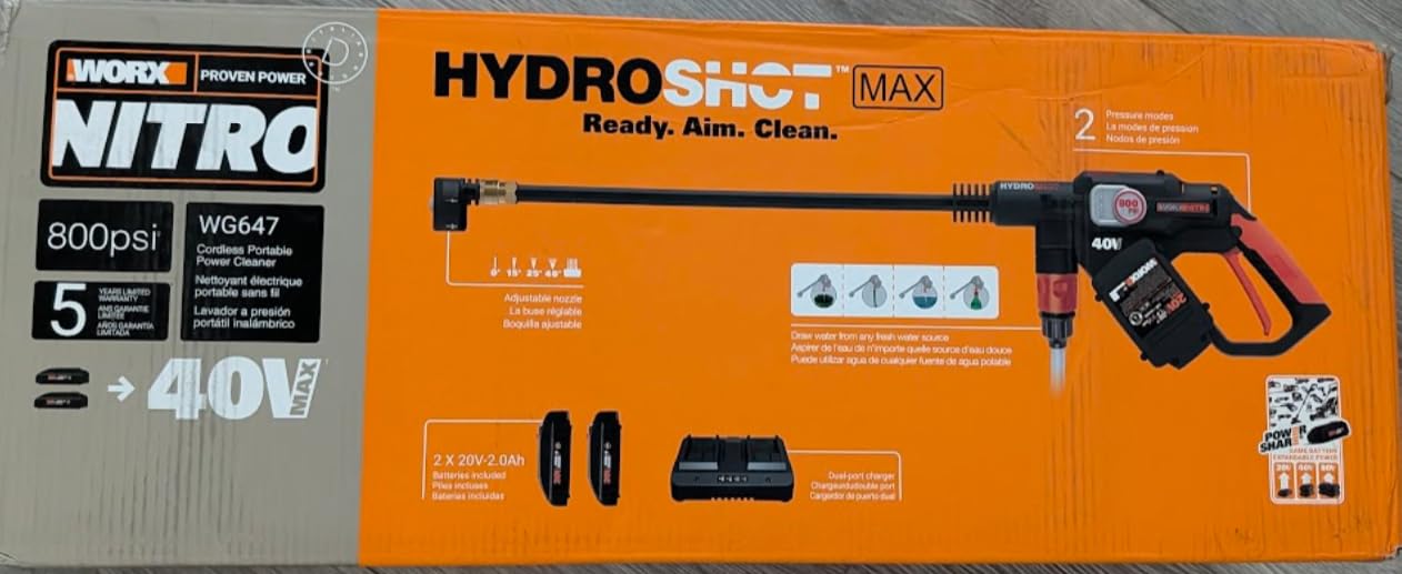 WORX Cordless Pressure Washer, 40V 800 PSI Power Washer, WG647 customer photo 2