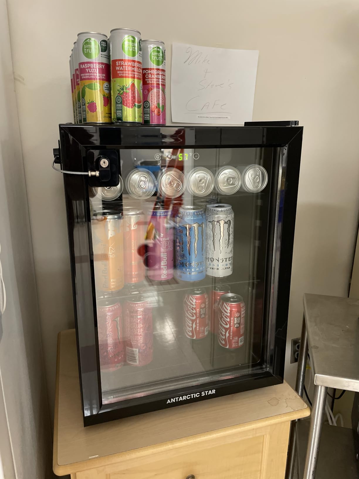 Antarctic Star 48 Can Beverage Refrigerator,12 Bottle Wine Cooler with Stainless Steel Glass Door, Digital Temperature Display,Electronic Temperature Control, Silver customer photo 1