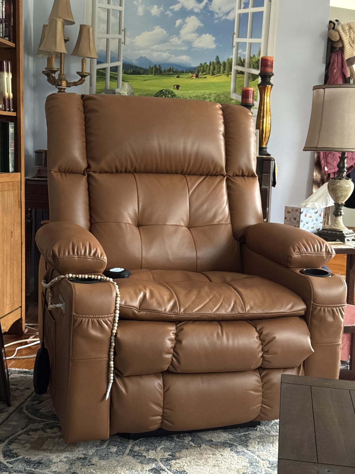 Dual Motor Power Lift Recliner for Elderly with Massage and Heat, Coffee customer photo 1