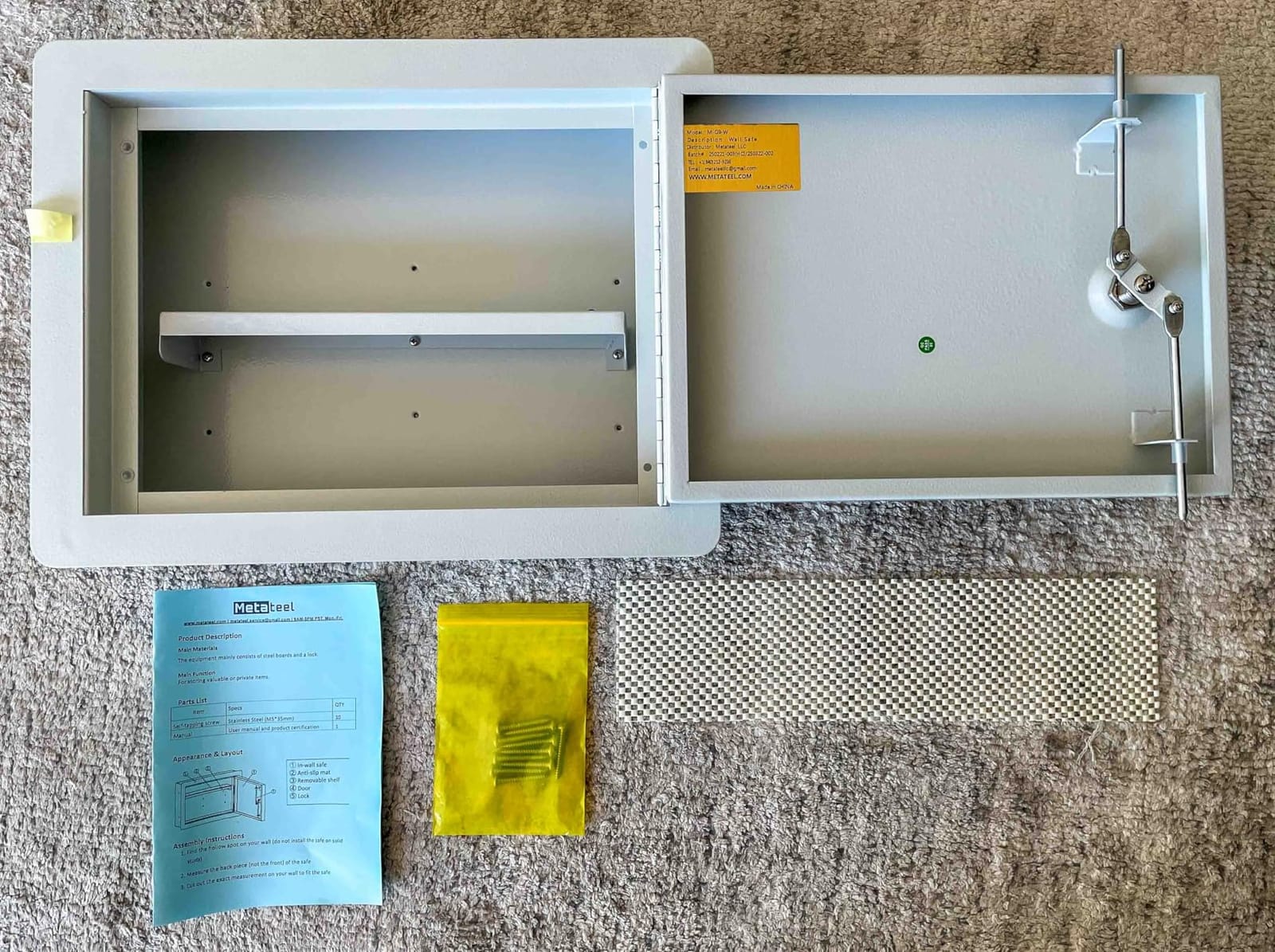 Hidden Wall Safe with Concealed Panel - Steel In-Wall Lock Box Fits 16