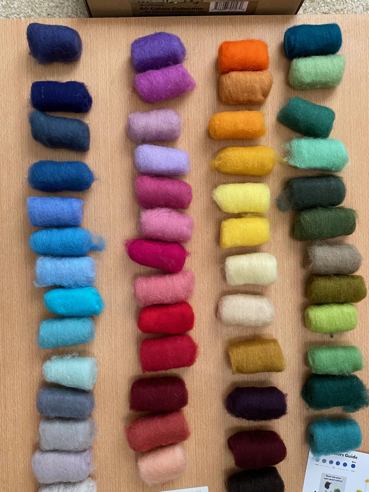 Woolbuddy Needle Felting Kit 60 Colors Wool Roving for Adults & Beginner | Multi-Color Natural Wool Roving Kit with Instruction, Premium Corriedale Wool for Needle & Wet Felting, Holiday Handmade Gift customer photo 1