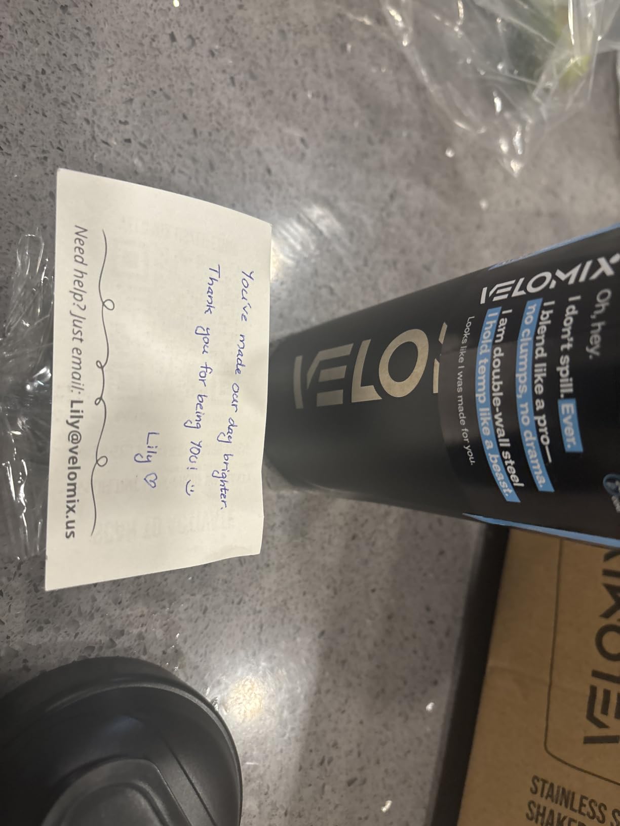 VELOMIX 24oz Stainless Steel Shaker Bottle with Wire Whisk, Black customer photo 2