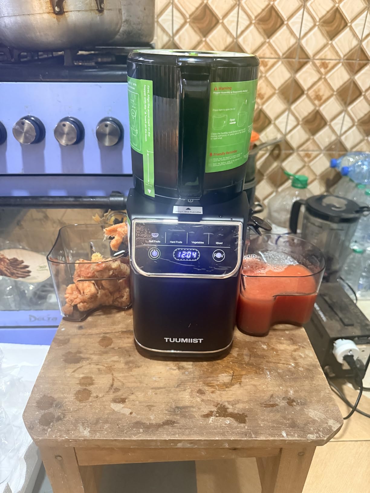 TUUMIIST 3-in-1 Cold Press Juicer Machine, Smart Touch Masticating Juicers for Whole Fruit & Vegetable, 6.5