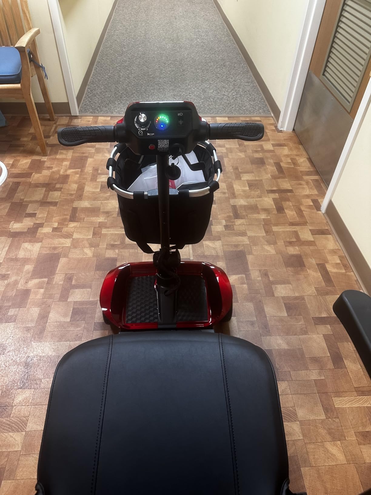 Foldable 4-Wheel Mobility Scooter for Adults – Portable Motorized Scooter with 330 lbs Capacity, Detachable Battery, Dual Baskets, Cup & Phone Holder, Blue customer photo 1