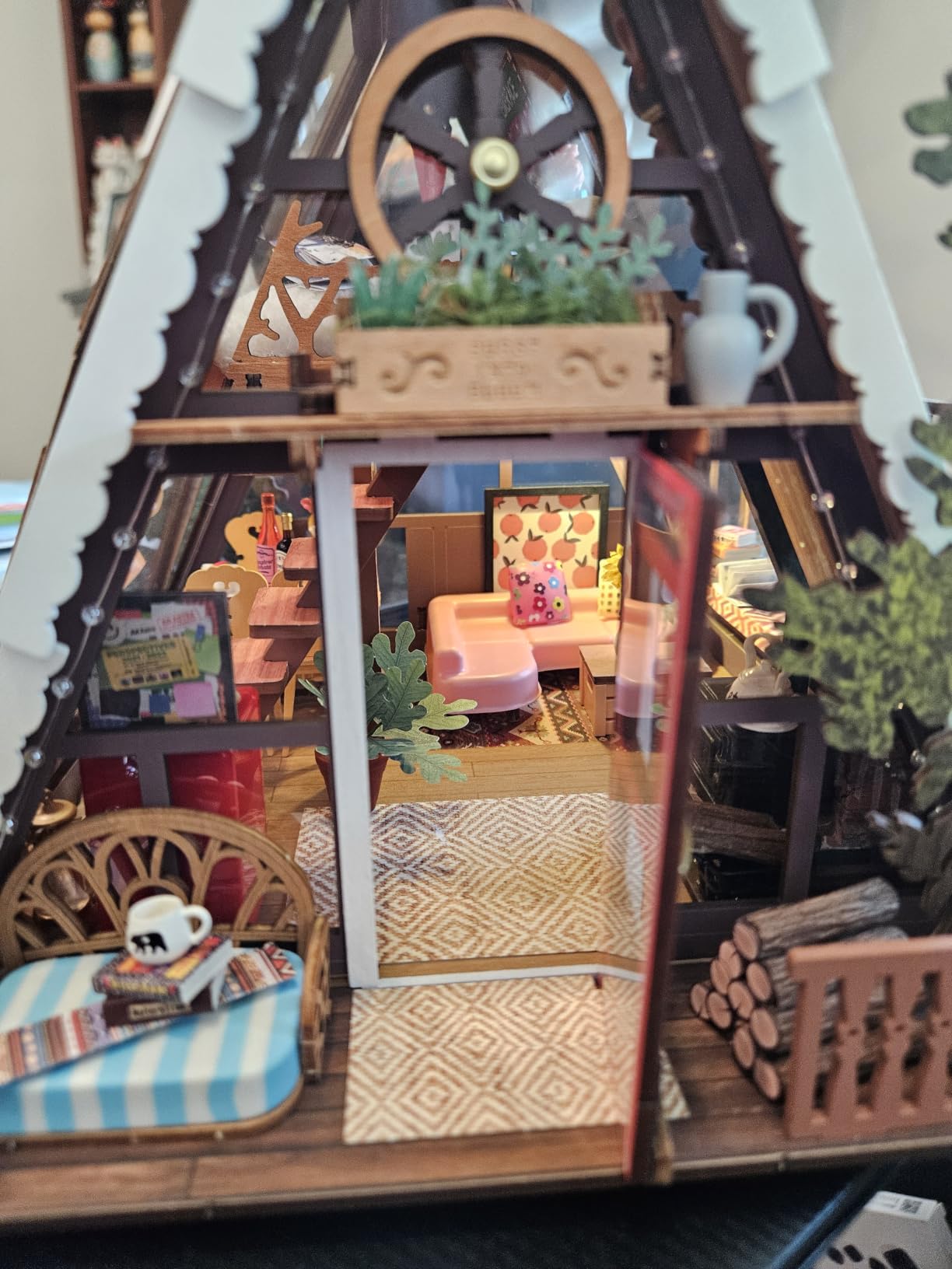 Rolife DIY Miniature Forest Tiny House Kit-A-Frame Cabin with LED Lights | Beginner-Friendly Mini House Building Kit for Teens, DIY Crafts For Adults, Halloween/Christmas Gift for Outdoor Lovers customer photo 1