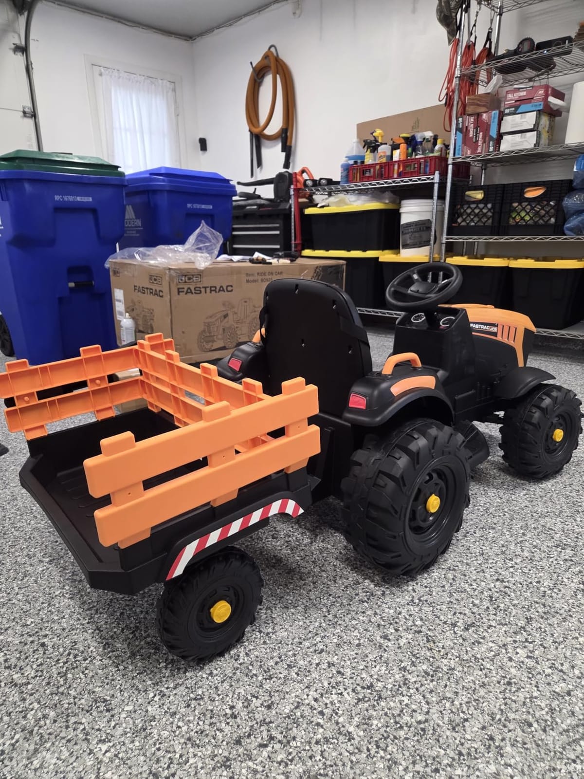 Licensed JCB 24V Ride on Toys, Electric Tractor for Big Kids 3-8 w/Trailer customer photo 1