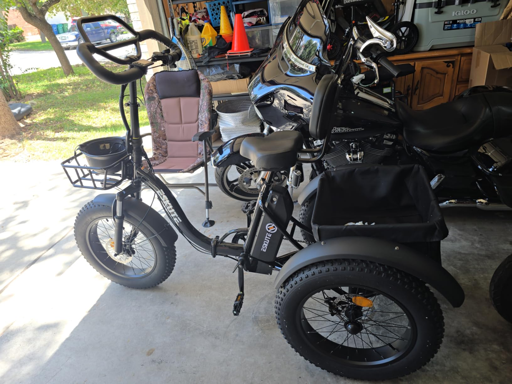 ESKUTE T300Pro Electric Trike for Adults,998.4Wh Long-Range Battery, 1200W Peak Motor, 20