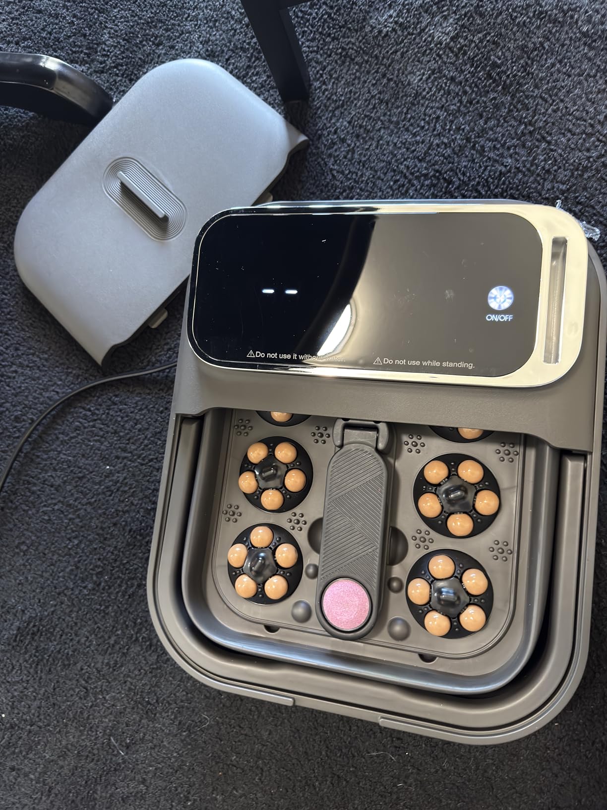 Collapsible Foot Spa Bath with Heat and Massage, Motorized Shiatsu Foot Massager Tub for Plantar Fasciitis & Stress Relief, Temp Control, Bubbles, Remote, Pedicure Spa at Home customer photo 1