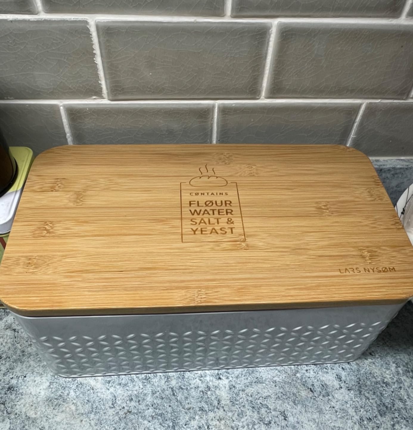 LARS NYSØM Bread Box for Kitchen Countertop - Stainless Steel Bread Storage customer photo 1