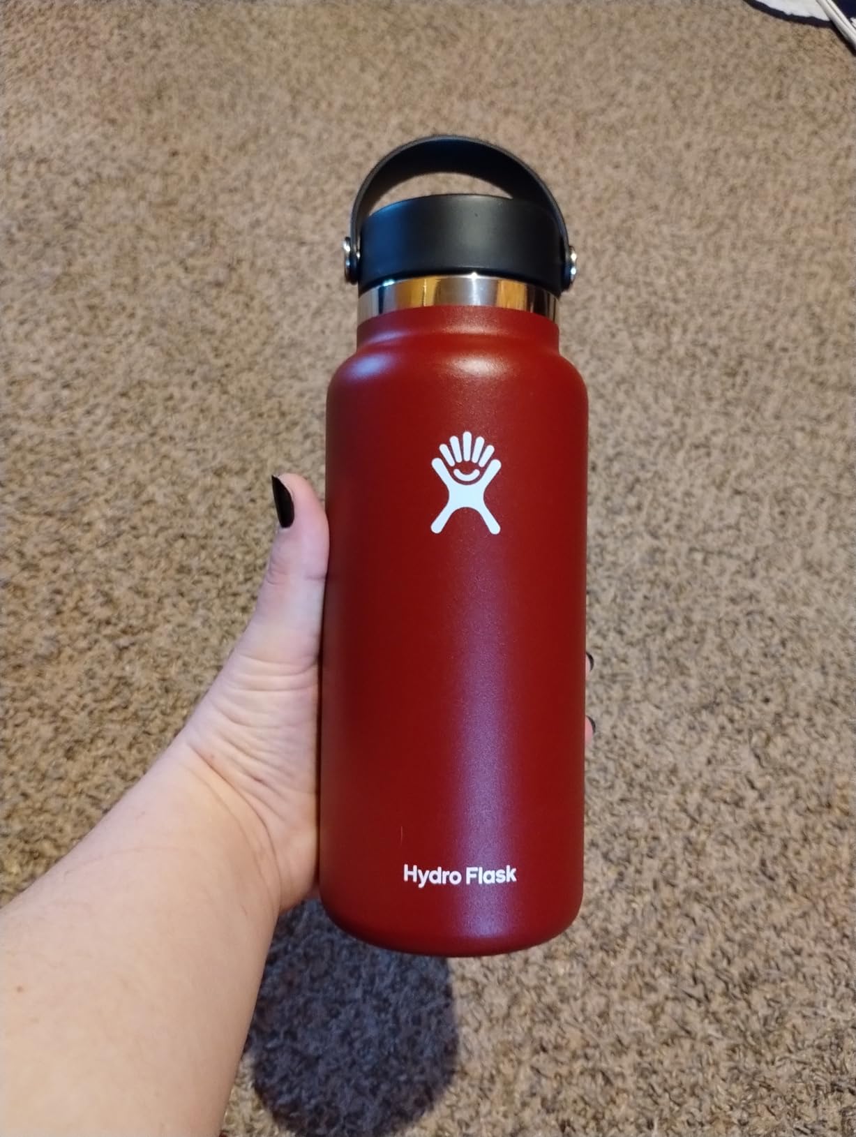 Hydro Flask Water Bottle - Insulated Stainless Steel - Wide Mouth Flex Lid, Non Spill, Leakproof and Refillable in 20 Oz Harbor Blue customer photo 2
