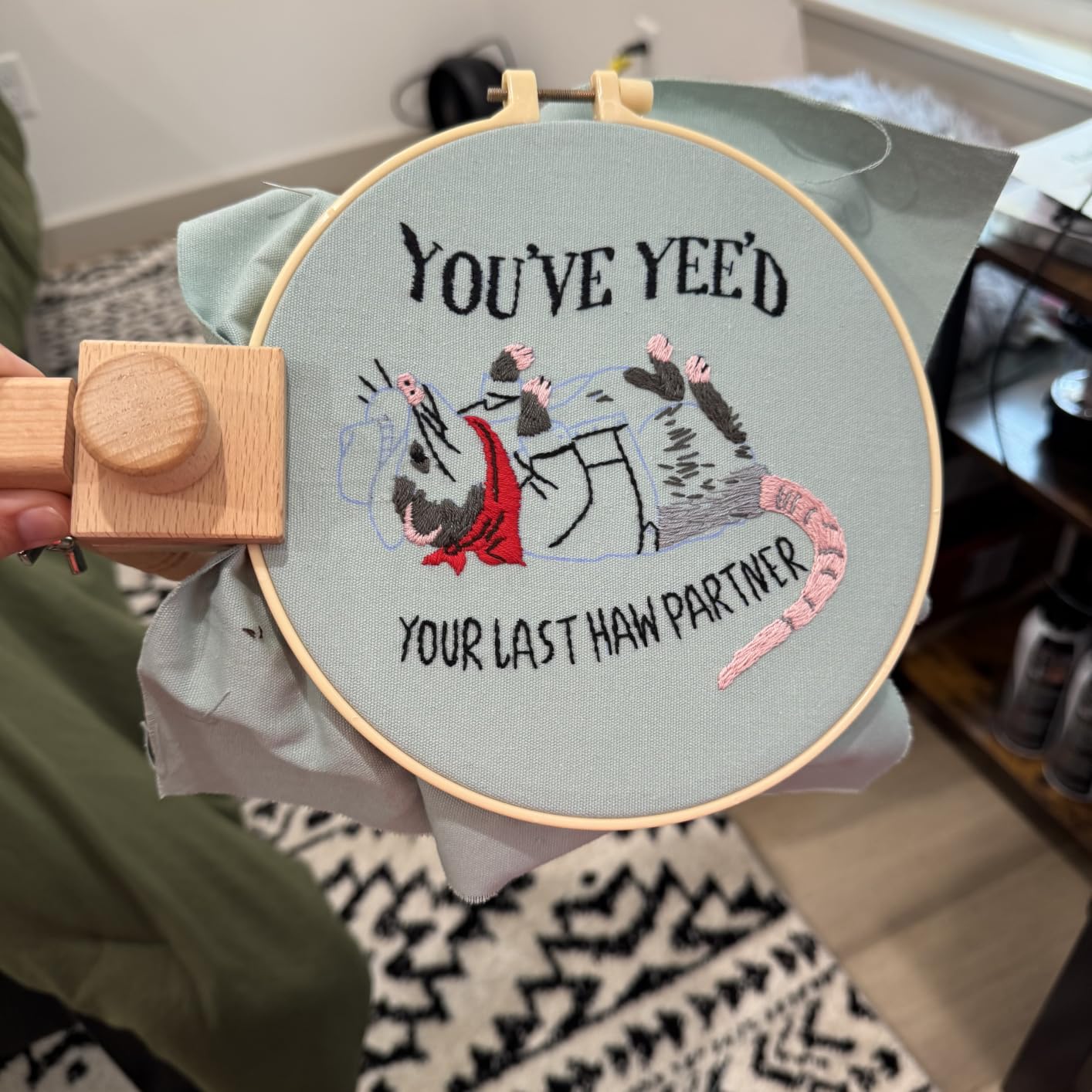 Mindsoft 3 Set Needlepoint Kit for Beginners with Hoop, Sardine | Bamboo Hoop Thread Needles Instructions, Easy Hand Embroidery for Beginners Home Crafts, Pre-stamped Funny Cute Designs customer photo 1