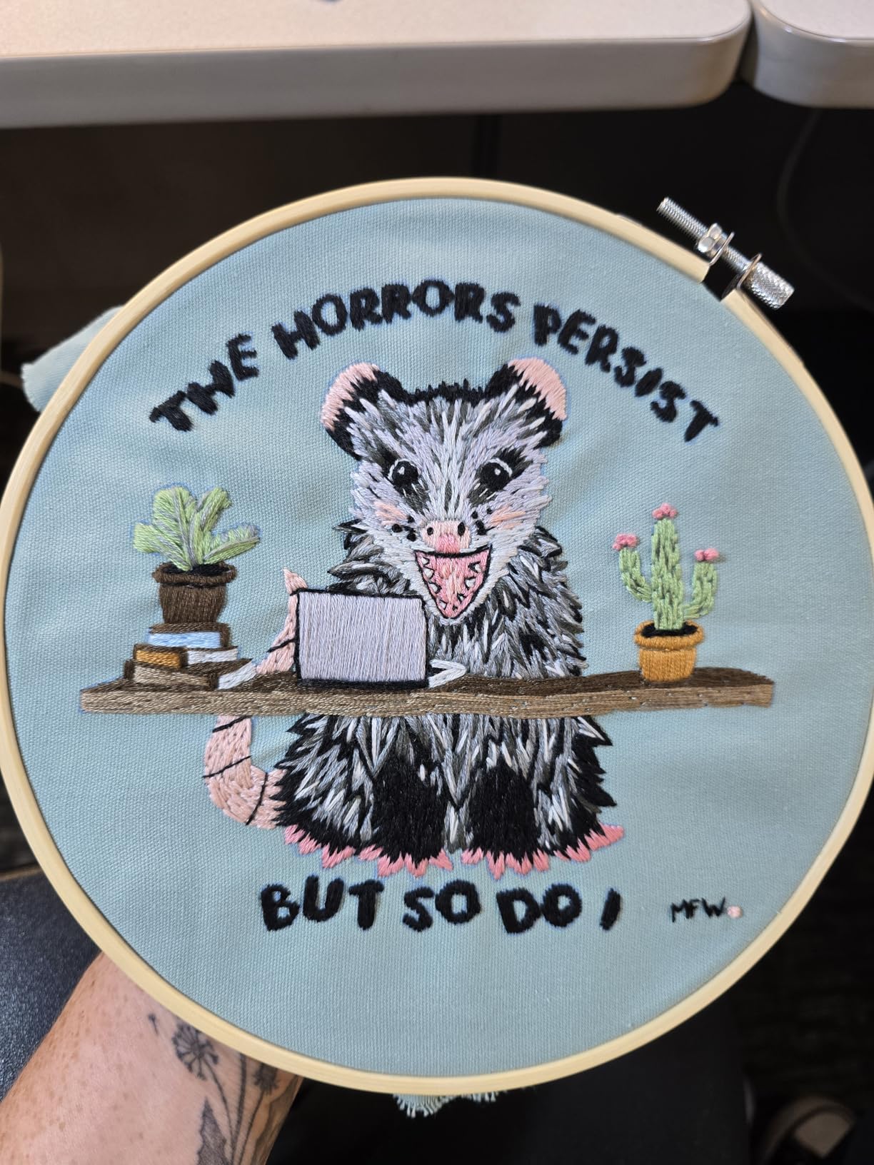 Mindsoft 3 Set Needlepoint Kit for Beginners with Hoop, Sardine | Bamboo Hoop Thread Needles Instructions, Easy Hand Embroidery for Beginners Home Crafts, Pre-stamped Funny Cute Designs customer photo 2