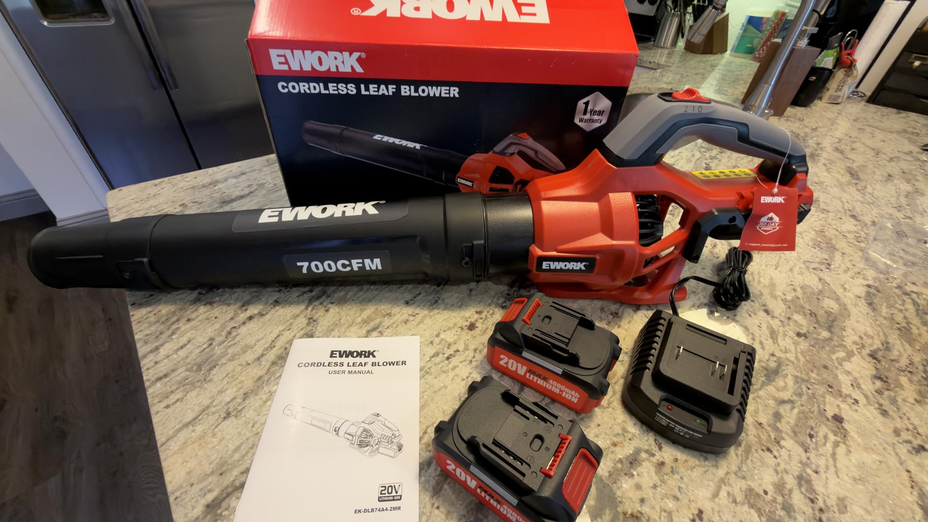 EWORK 700 CFM Cordless Electric Leaf Blower with Battery and Fast Charger customer photo 2