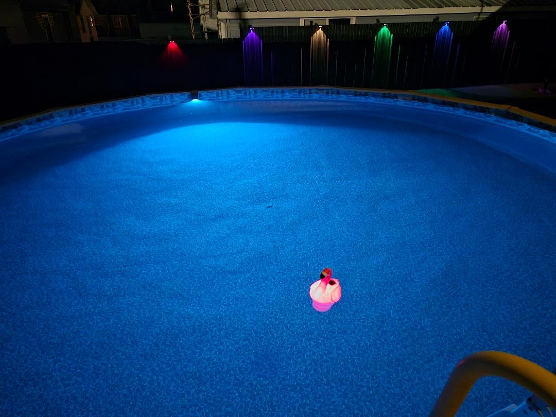 Solar Pool Lights for Inground & Above Ground Pool, 10-Color 4-Mode LED Pool Lights, Underwater Swimming Pool Lights with Timer, Submersible Pool Lights with Remote, Waterproof Design (Black, 1 Pack) customer photo 1