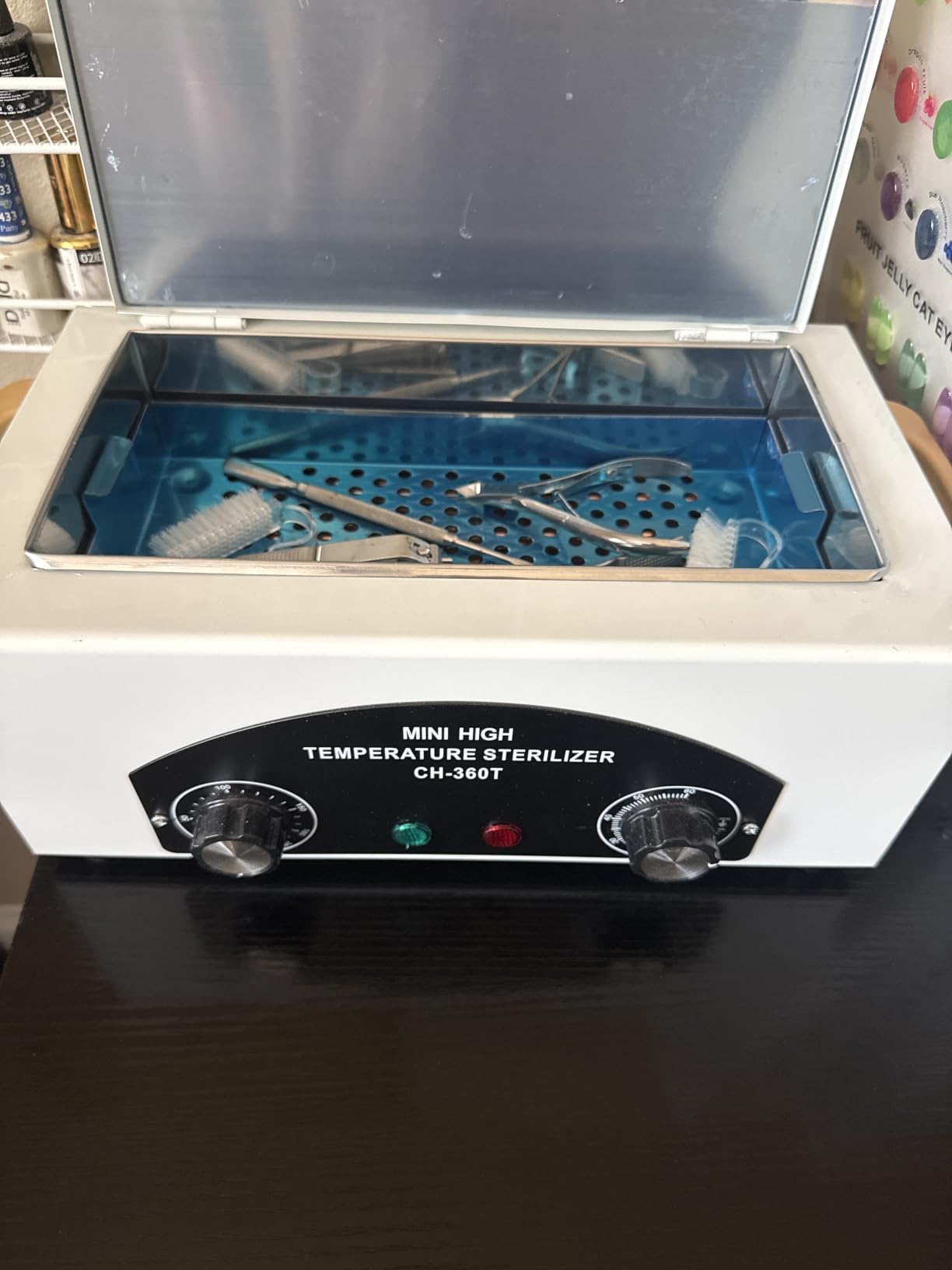 High-Temperature Cleaning Box for Metal Tools, 1.5L Capacity Dry Heat Nail Tool with Adjustable Timer 110V 300W, 122F-428F Cleaning Cabinet for Nail Salons, Dentals, Barbers & Home Use customer photo 2