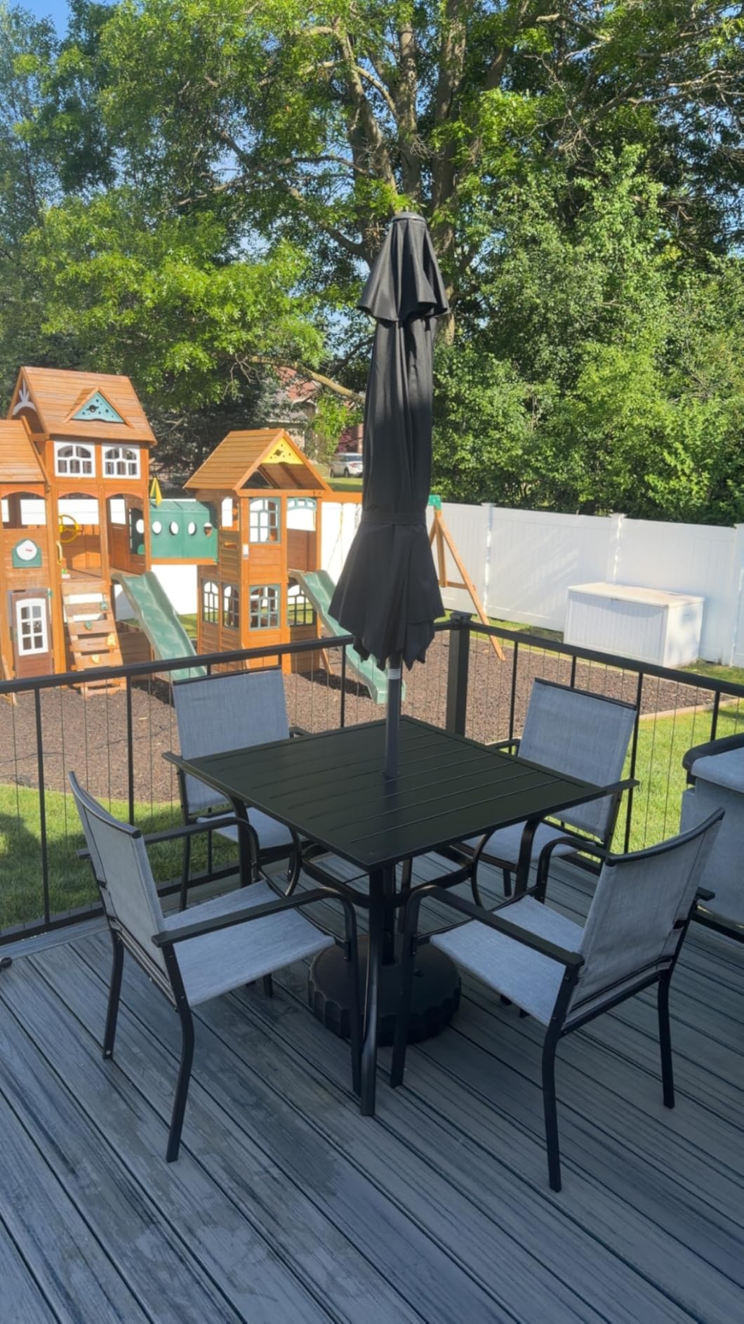 Outdoor Patio Dining Set 7 with Brown Stackable Chairs, 63