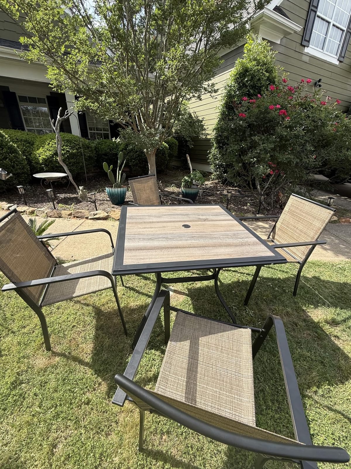 Outdoor Patio Dining Set 7 with Brown Stackable Chairs, 63