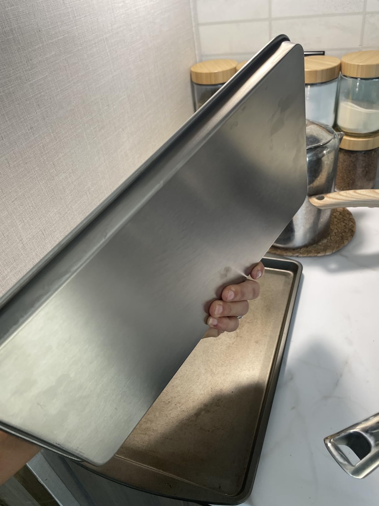 Medium Metal Trays for Harvest Right Freeze Dryer, 5 Pack, Heavy Duty 304 Stainless Steel, One-Piece Design, Warp Resistant, Dishwasher Safe Replacement, Exact Fit 18 x 7.5 x 0.75 in customer photo 1