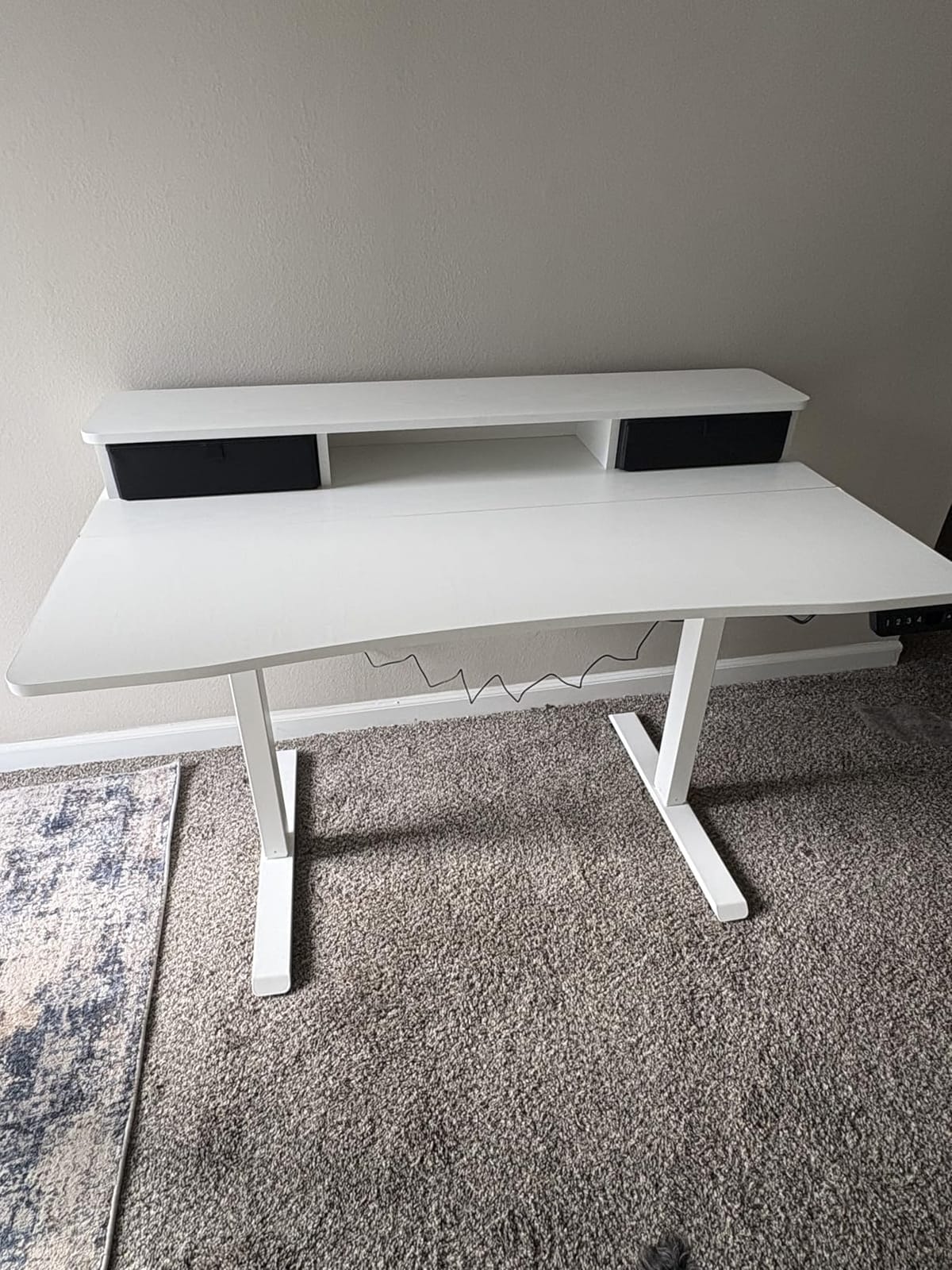 Veken 47x28 in Electric Standing Desk with Drawers, Adjustable Table, Brown | Stand up Computer Desk for Home Office, Work & Study, with Storage, 3 Memory Presets, Cable Organizer, Hook, and Quiet Lift customer photo 2