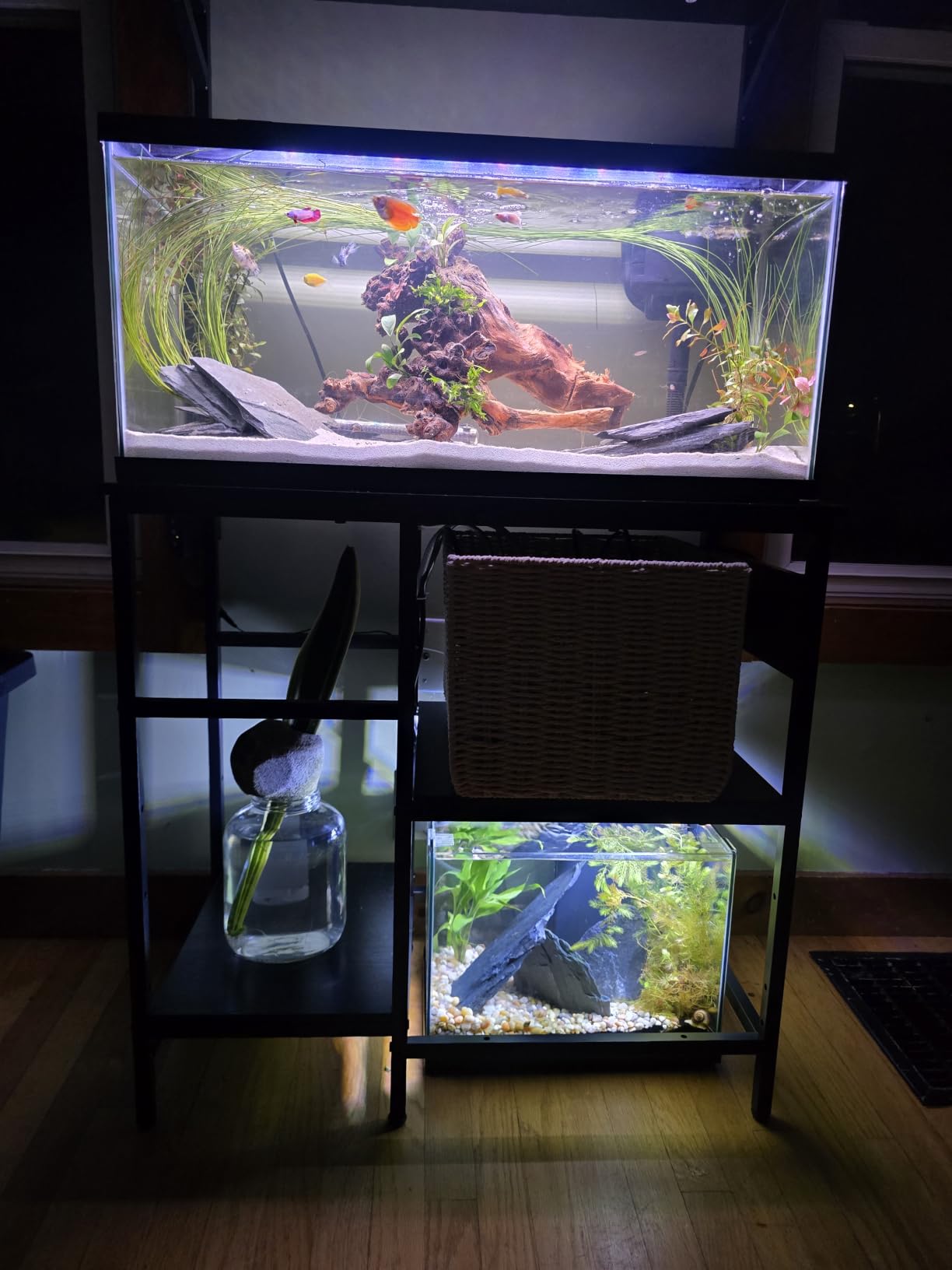 29 Gallon Fish Tank Stand for Standard & Breeder Tanks | Fits 20 & 29 Gal Long, Tall & Breeder Tanks for Aquarium, Reptile Terrarium & Turtle Tank, Top Shelf, 30.7