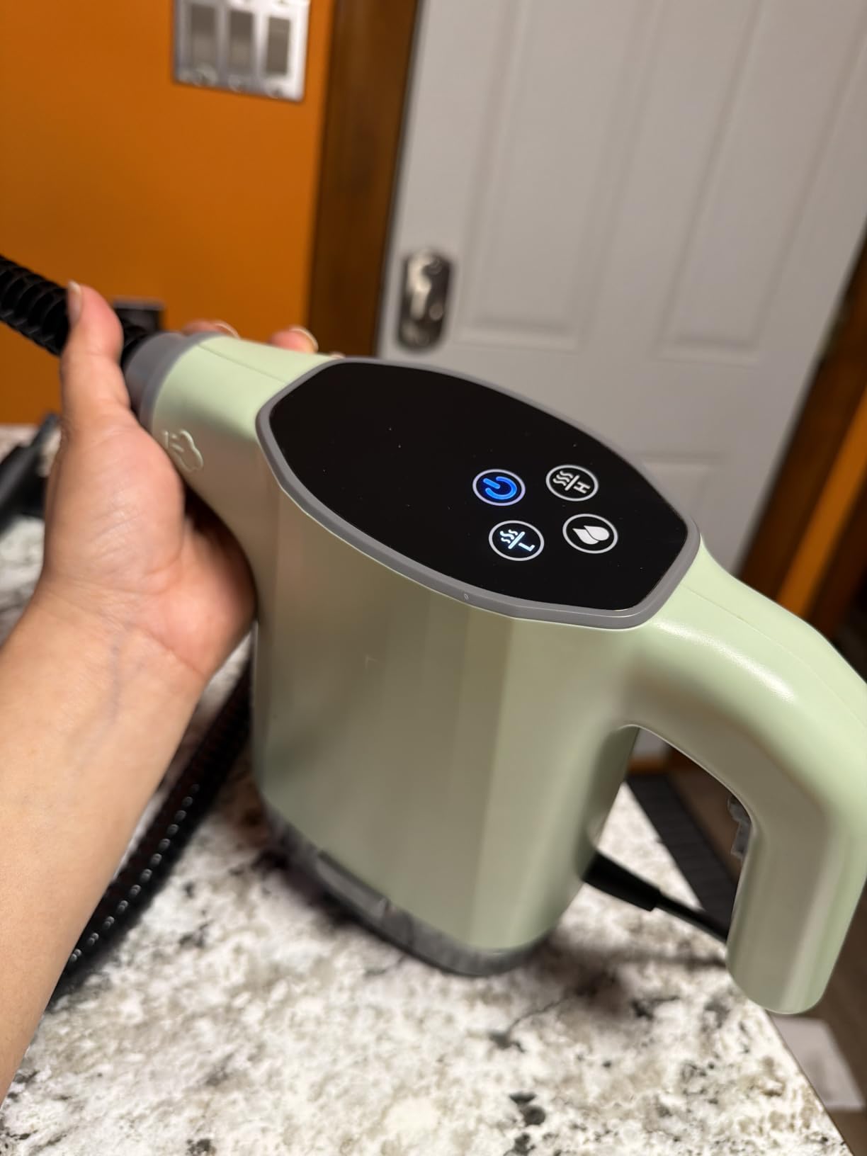 Handheld Steam Cleaner, Portable Steamer for Cleaning with 18PCS Accessories, 12s Fast Heating, Pressurized Steam Cleaner for Home, Kitchen, Bathroom, Car Detailing, Window, and Clothes, Green customer photo 1