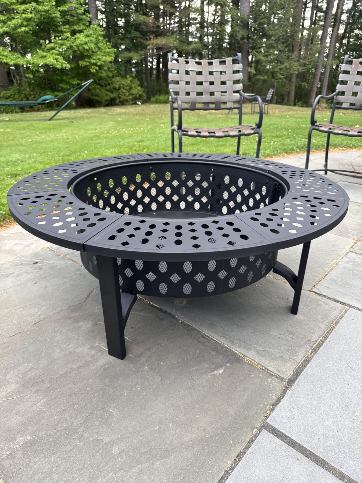 OutVue 47 Inch Smokeless Fire Pit with 2 Grills,Large Firepits for Outside customer photo 2