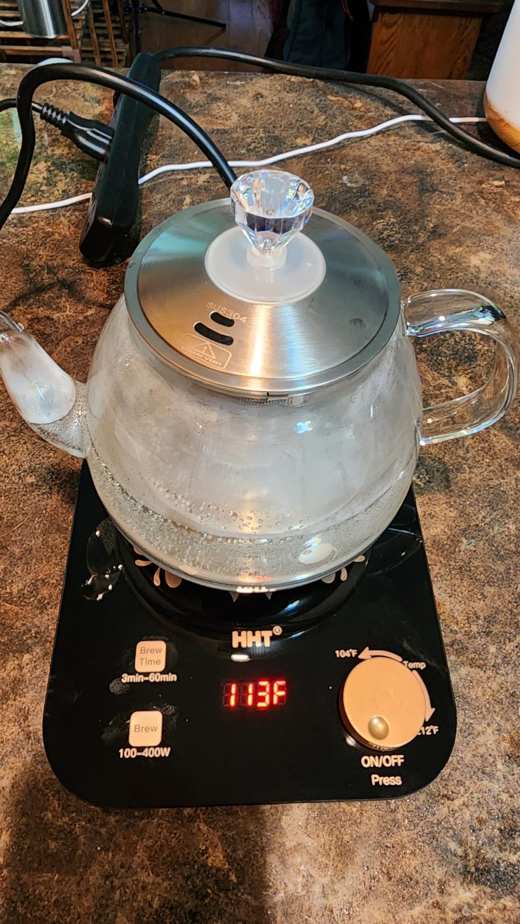 HHT Electric Tea Maker with Infuser, ±1℉ Precise Temperature Control, Glass Electric Kettle for Herbal, Flowers, Fruit Tea and Loose Leaf, BPA-Free, Auto Shut-Off, Brewing Program, Keep Warm, 0.8L customer photo 2